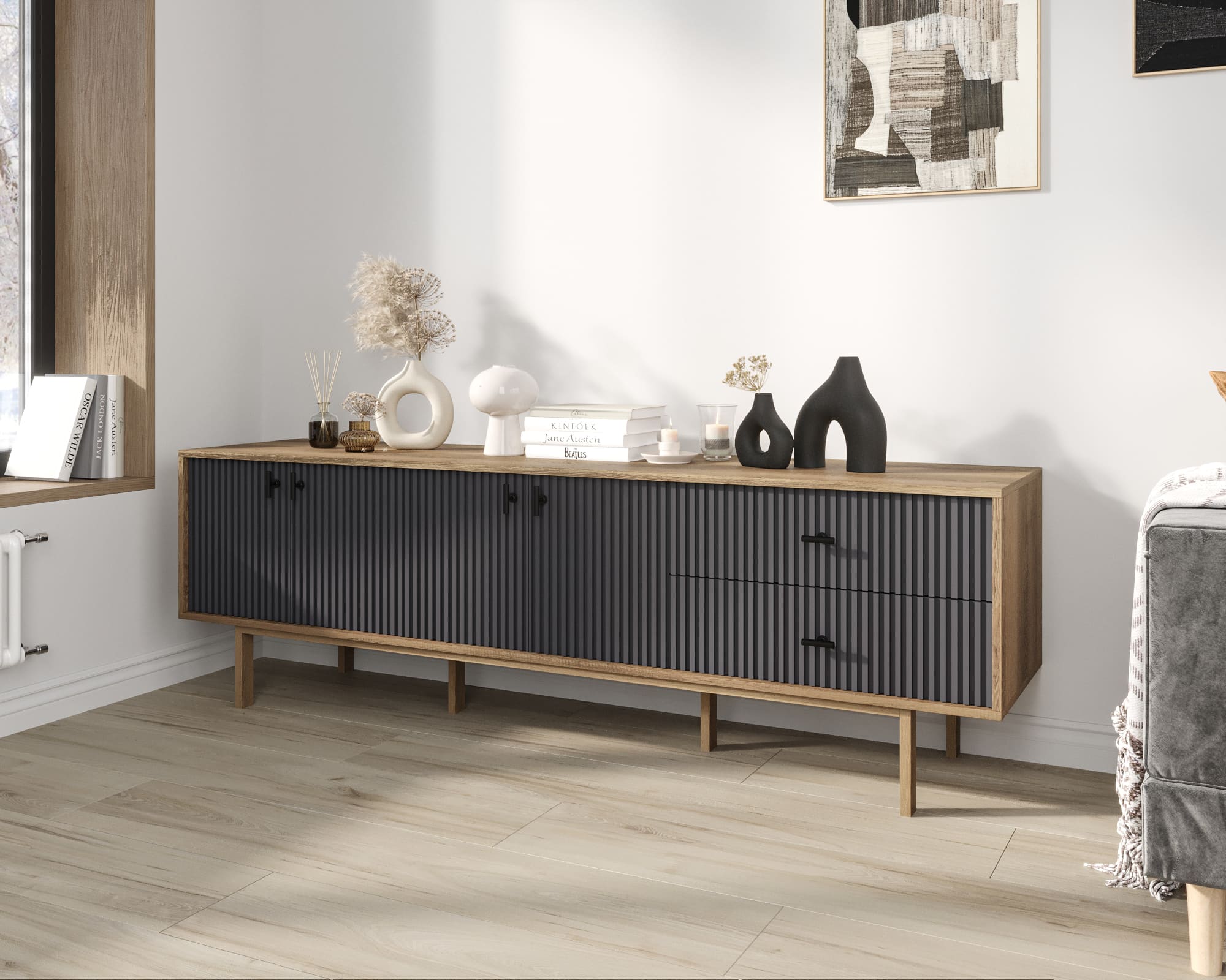 заказать Комод с четырьмя дверками и двумя ящиками "Emerson" арт EM04/7024/L