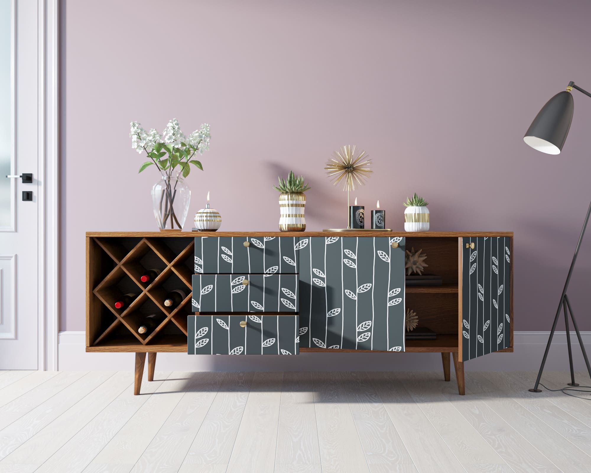 Комод "Berber" удлиненный с бутылочницей 18 принт арт BB15/Print_18 в интернет-магазине в Москве Комод "Berber" удлиненный с бутылочницей 18 принт арт BB15/Print_18 в интернет-магазине