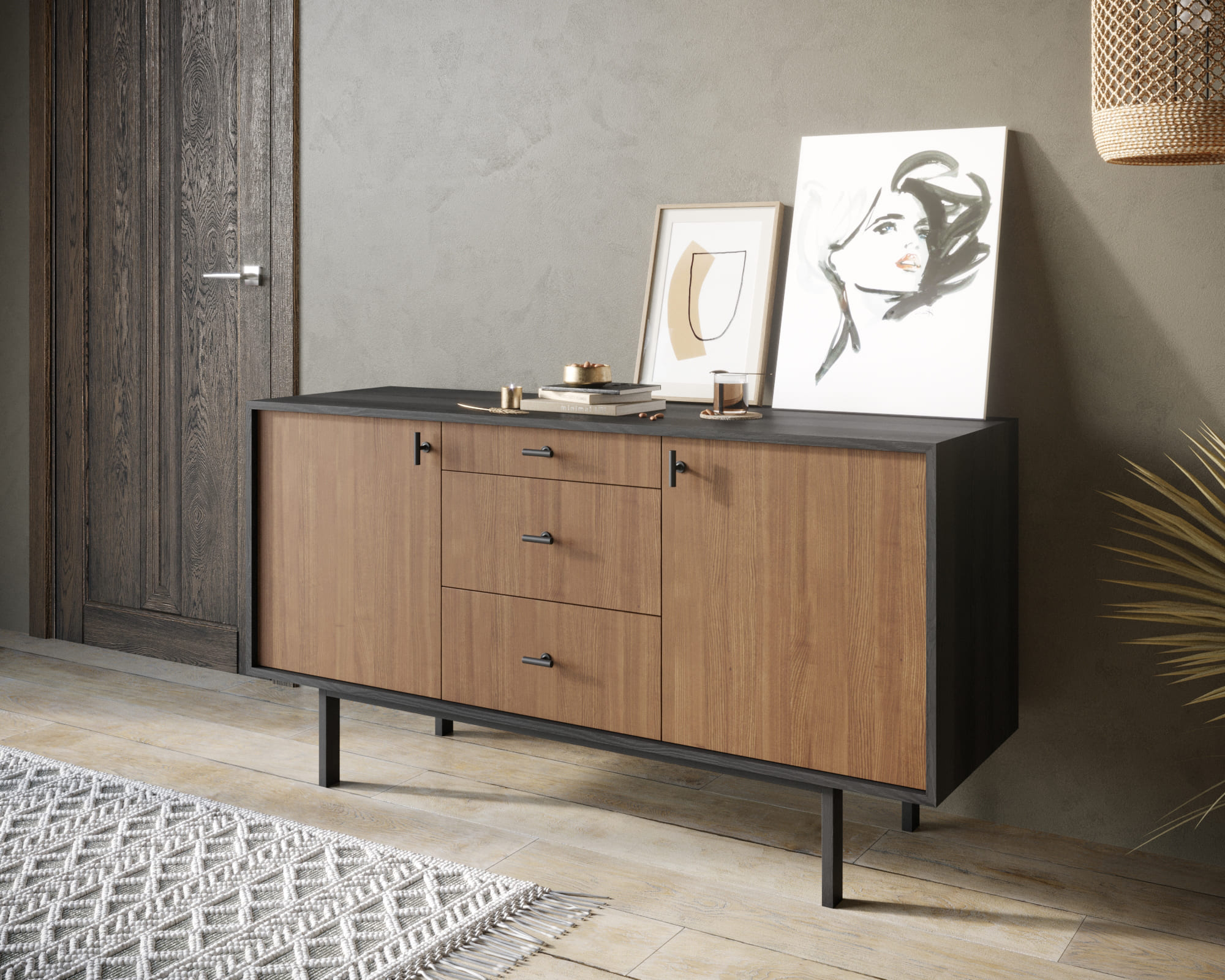 заказать Комод две дверки и три ящика "Emerson" арт EM08 в Москве заказать Комод две дверки и три ящика "Emerson" арт EM08