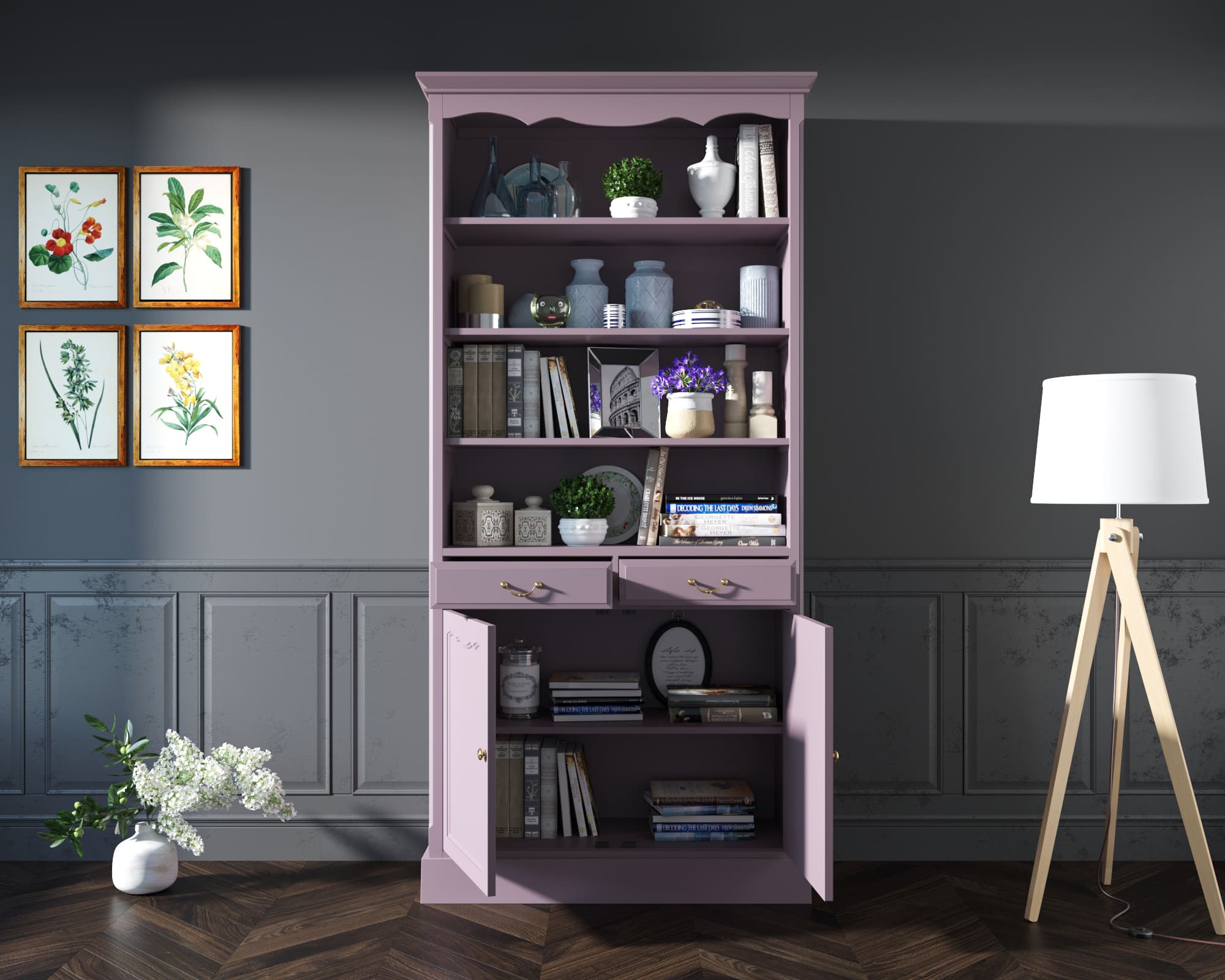 купить Книжный шкаф "Leontina Lavanda" арт ST9330L