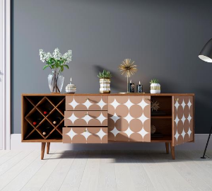 купить Комод "Berber" удлиненный с бутылочницей 17 принт арт BB15/Print_17