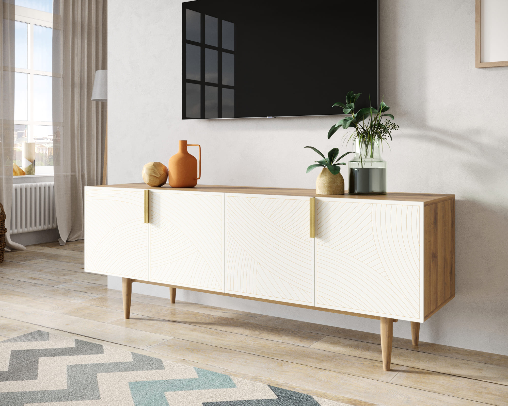 заказать Комод под TV с четыремя дверками "Line" LN06/GR1/beige