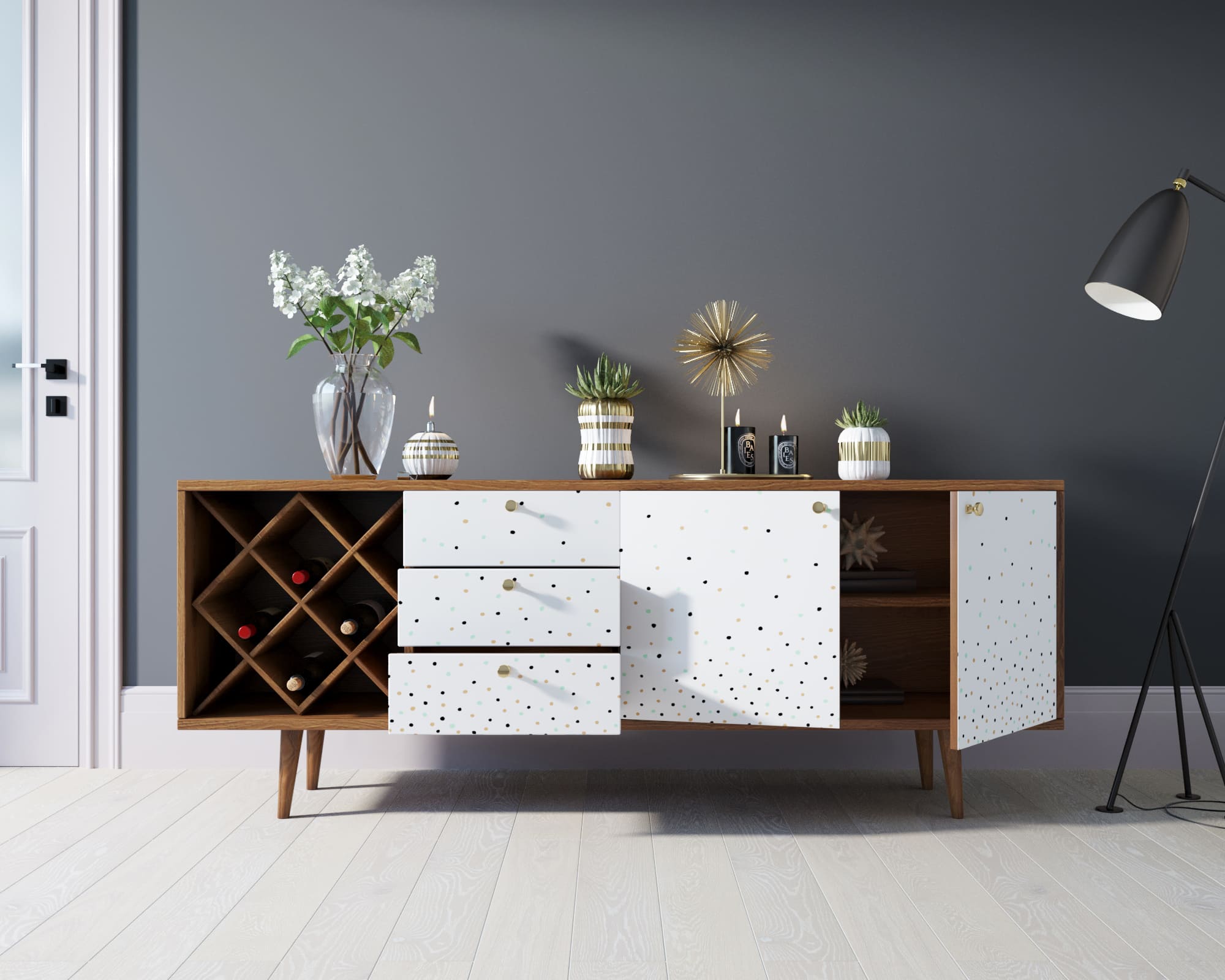 Комод "Berber" удлиненный с бутылочницей 15 принт арт BB15/Print_15 в интернет-магазине в Москве Комод "Berber" удлиненный с бутылочницей 15 принт арт BB15/Print_15 в интернет-магазине