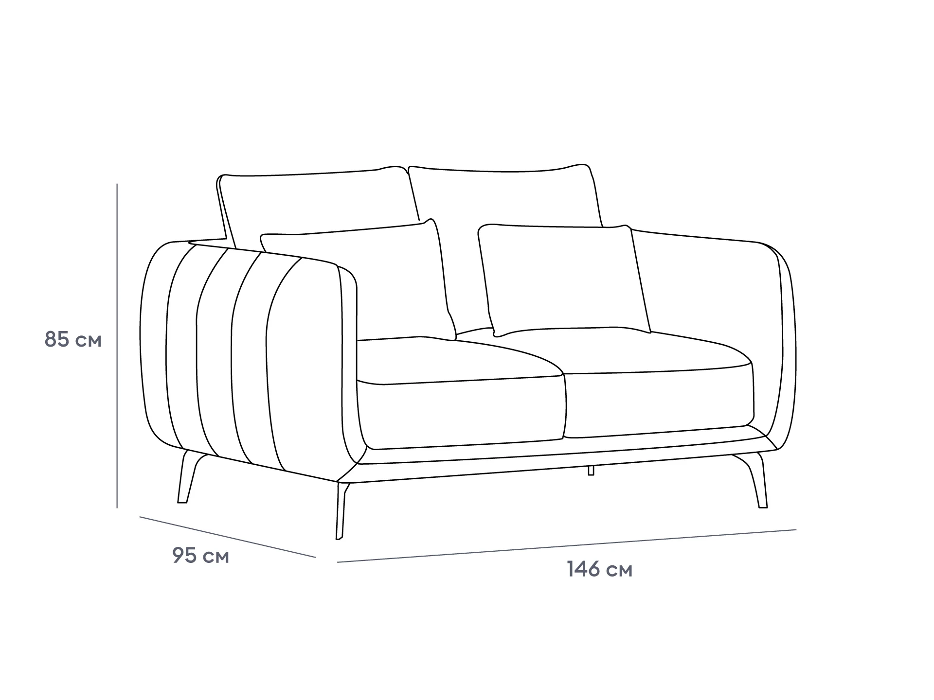 Диван Amsterdam двухместный в интерьере