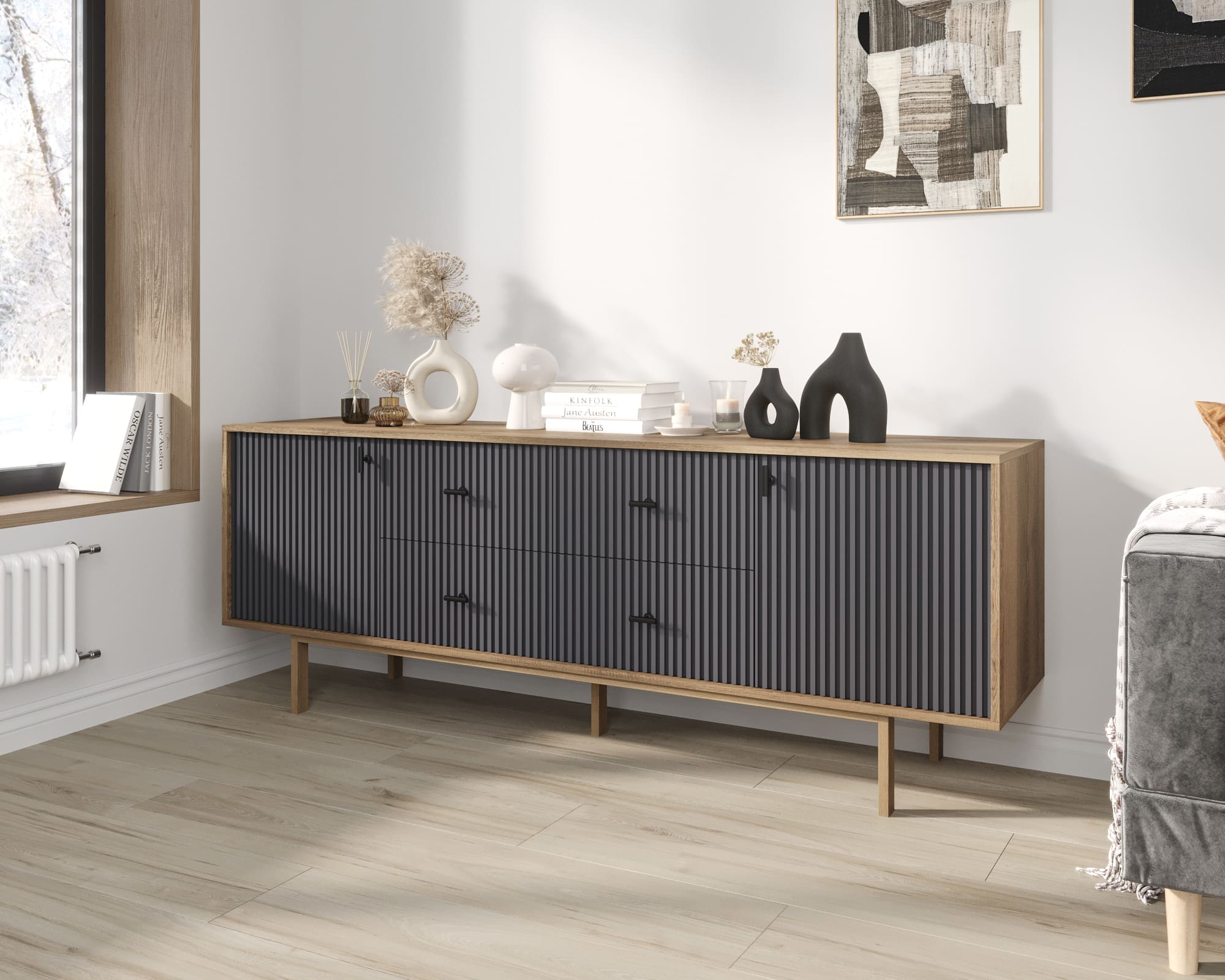 заказать Комод две дверки и четыре ящика "Emerson" арт EM19/7024/L