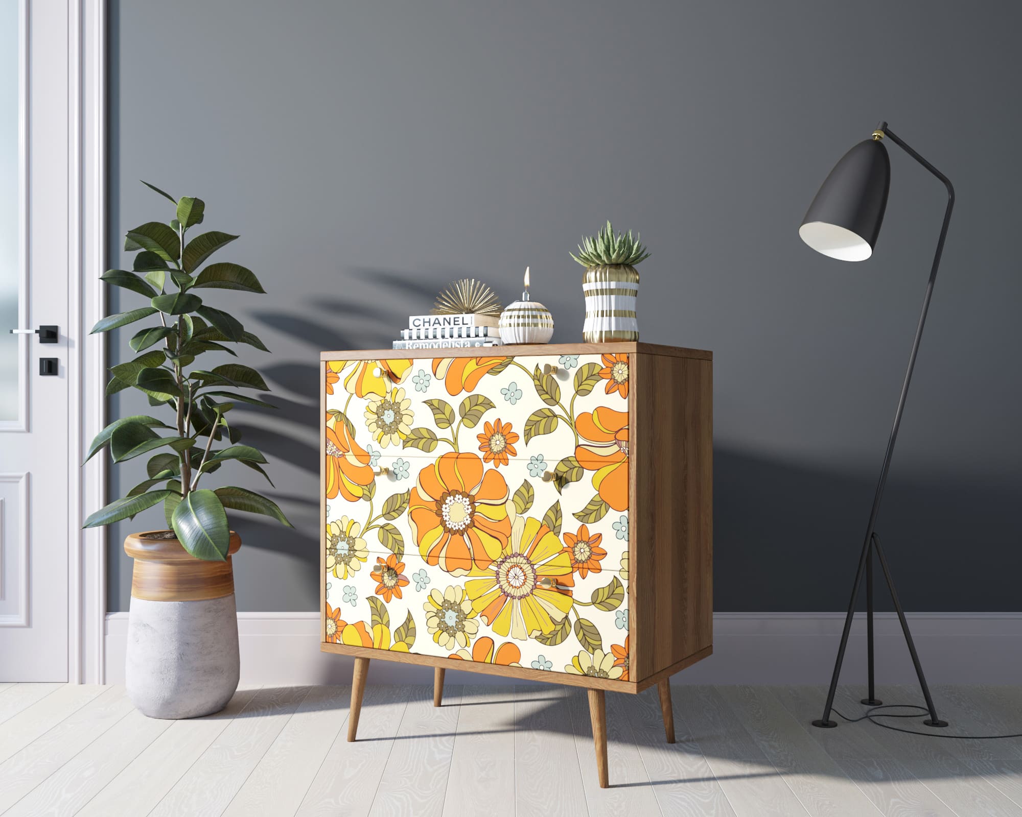 заказать Комод "Berber" три ящика 47 принт арт BB40/Print_47