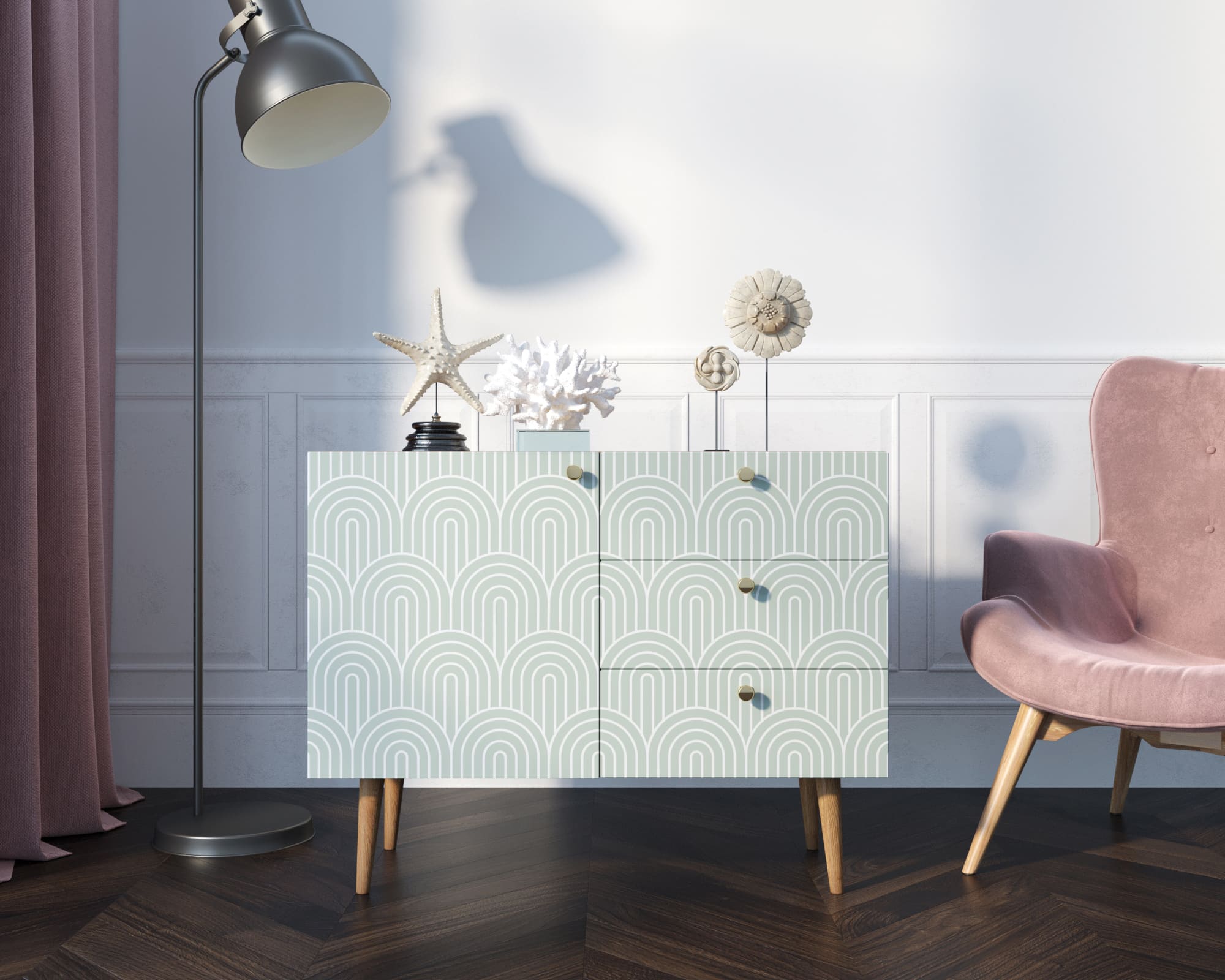 Комод "Berber" три ящика и дверка 34 принт арт BB34/Print_34 в интернет-магазине