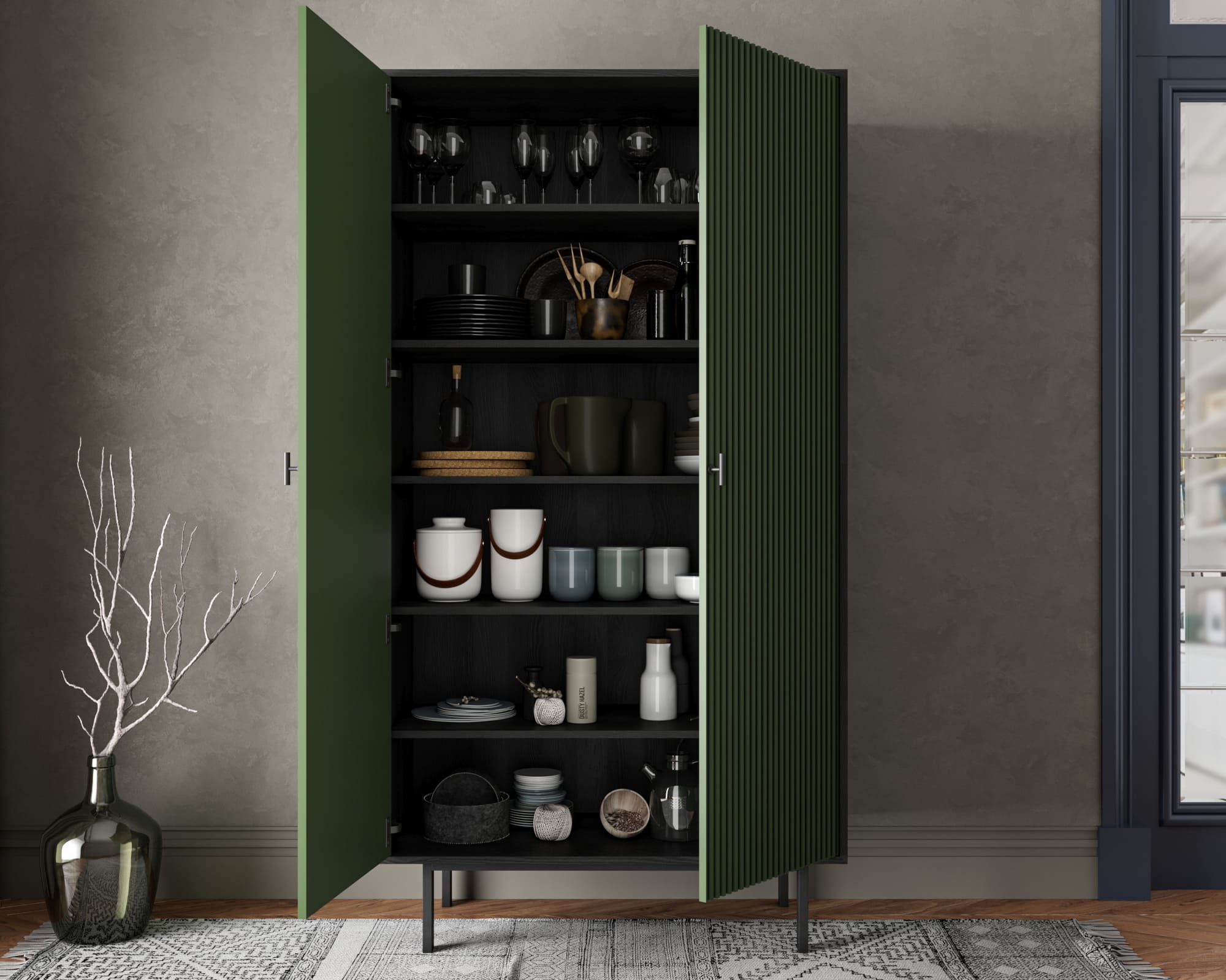 купить Шкаф двухдверный "Emerson" арт EM091/green/L