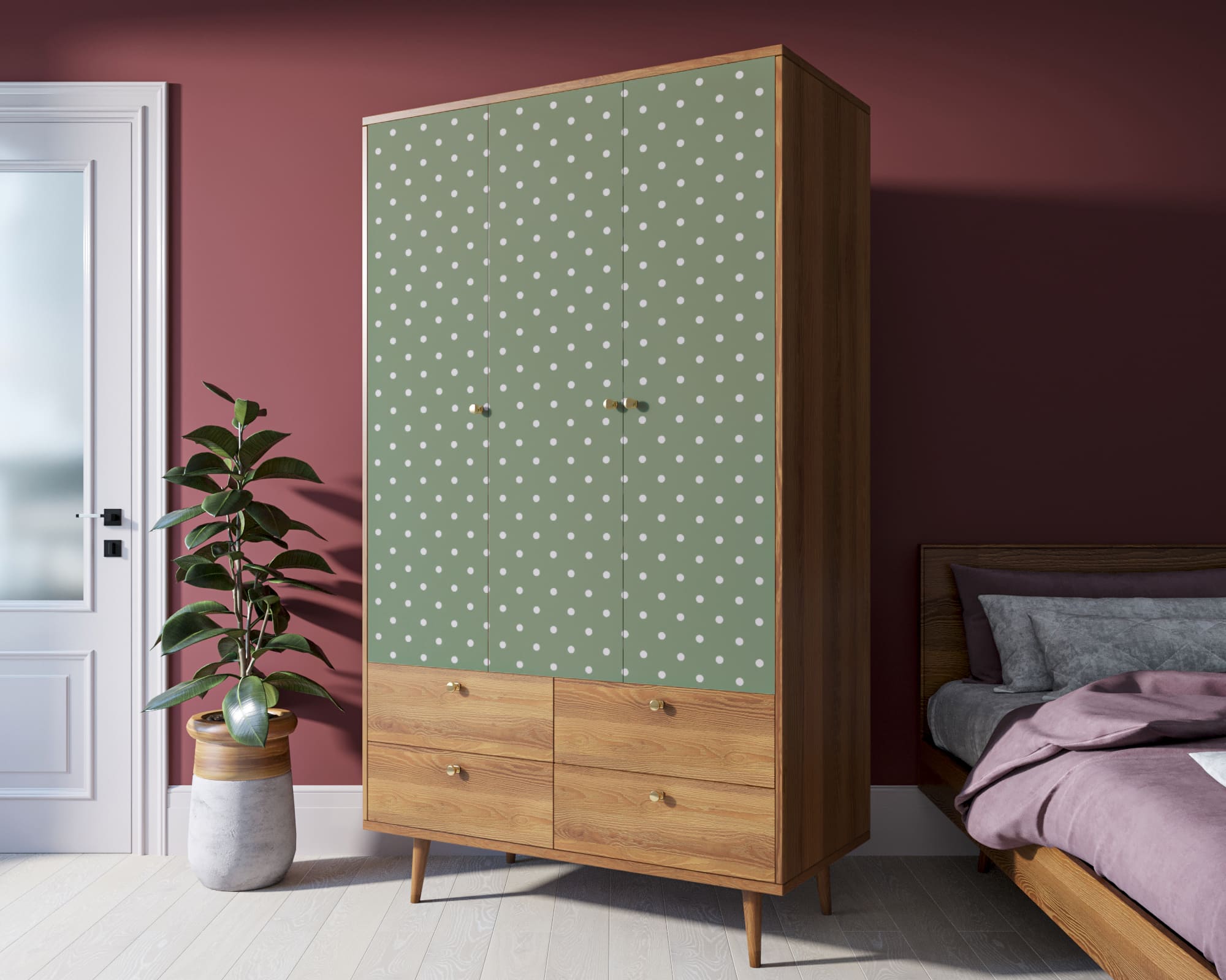 фото Шкаф трехстворчатый "Berber" принт 12 арт BB02/Print_12