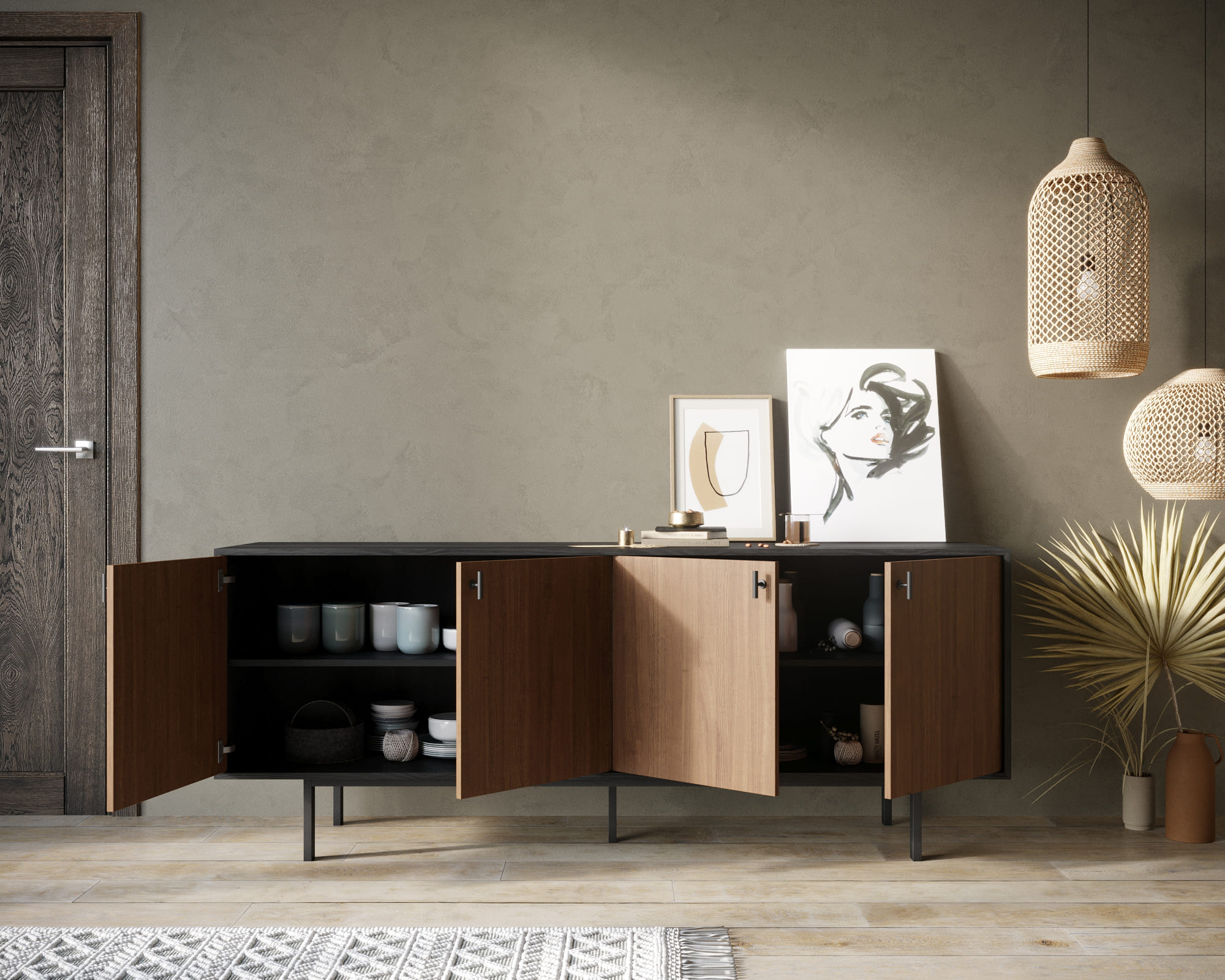 купить Комод с четыремя дверками "Emerson" арт EM01 в Москве купить Комод с четыремя дверками "Emerson" арт EM01