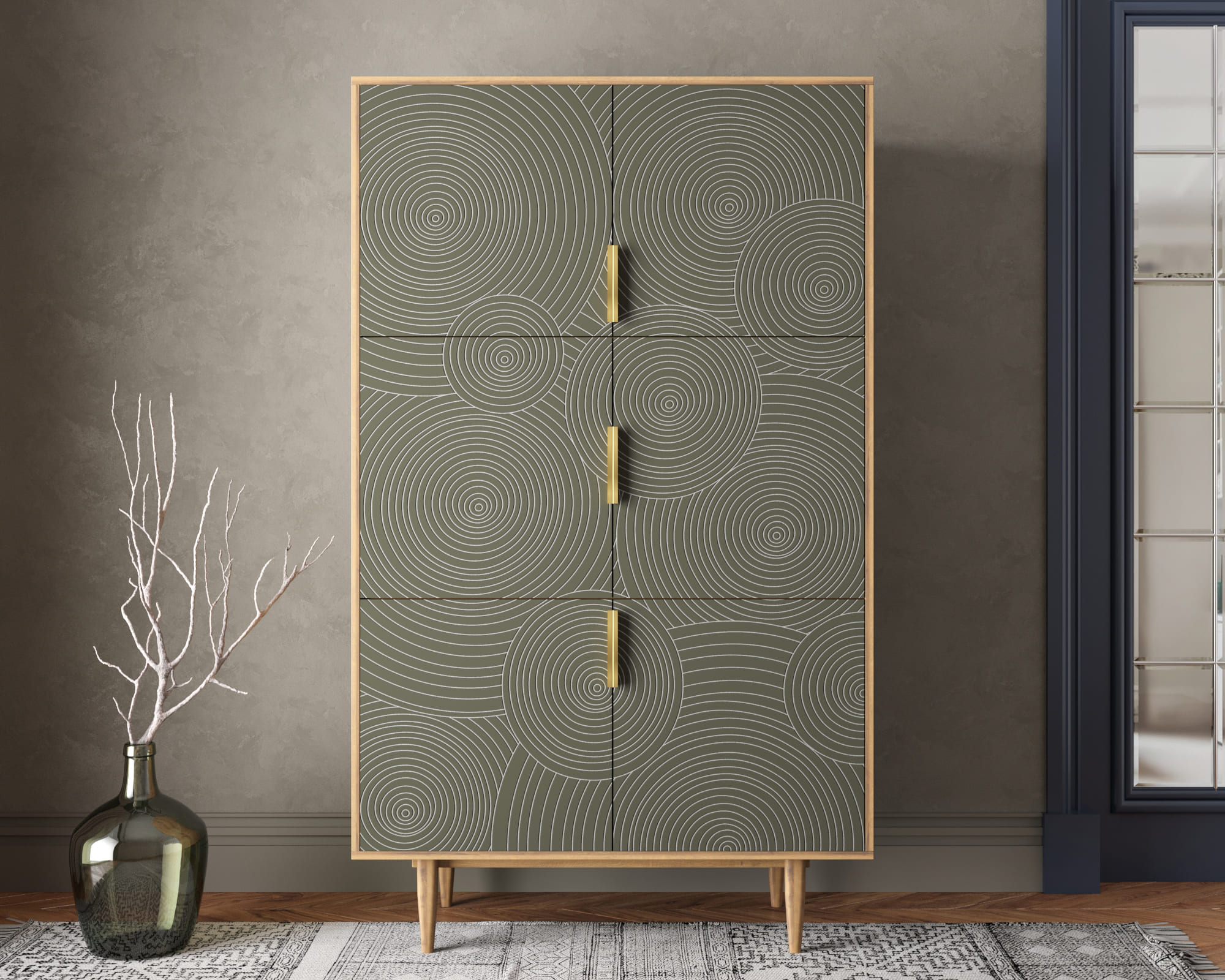 Большой комод с шестью дверками "Line" R20/browngrey в интернет-магазине в Москве Большой комод с шестью дверками "Line" R20/browngrey в интернет-магазине