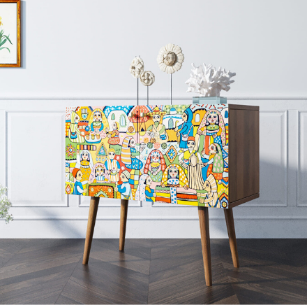 Комод на высоких ножках "Berber" малый 1 принт арт BB13/Print_01 в Москве Комод на высоких ножках "Berber" малый 1 принт арт BB13/Print_01