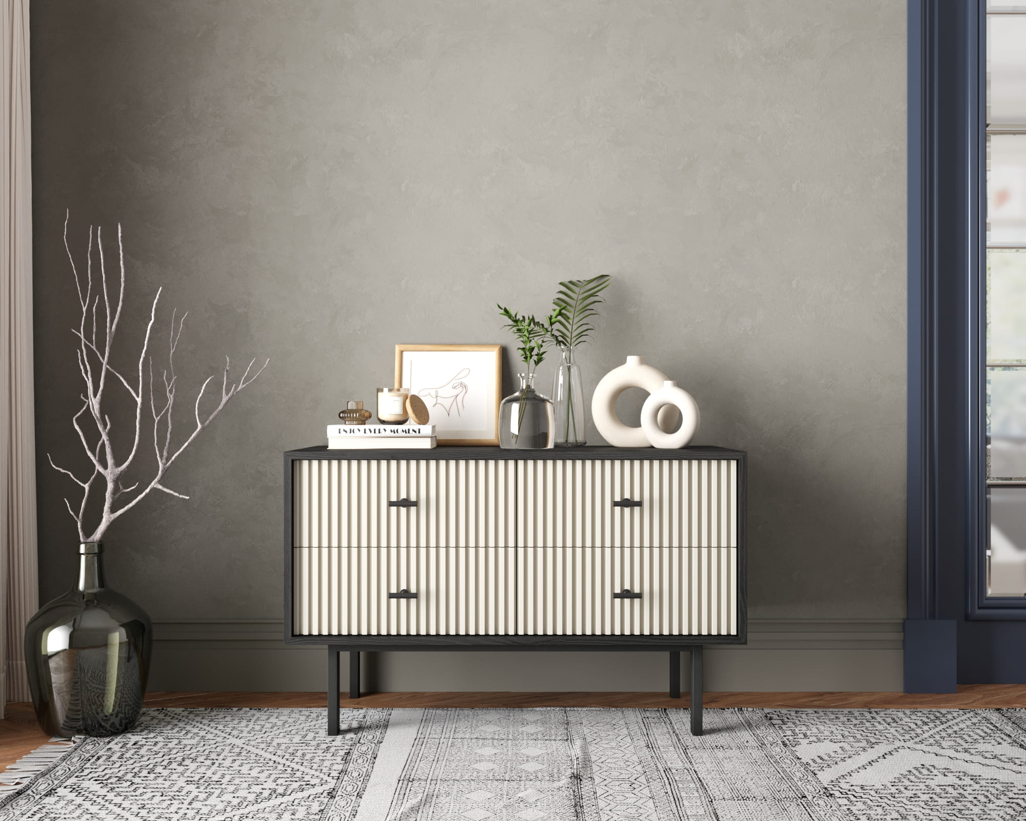 Комод с четырьмя ящиками "Emerson" арт EM05/milky/L в интернет-магазине в Москве Комод с четырьмя ящиками "Emerson" арт EM05/milky/L в интернет-магазине