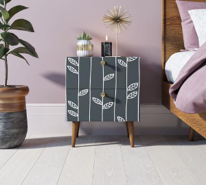 Тумбочка "Berber" с двумя ящиками 18 принт арт BB03/Print_18, разноцветная