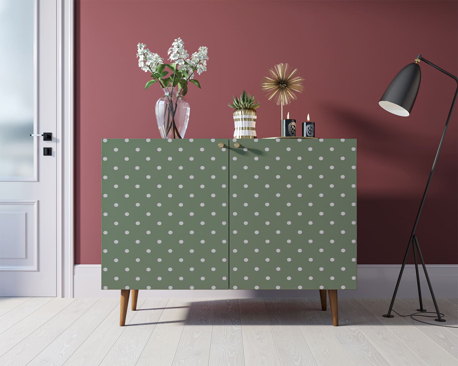 Комод "Berber" две дверки 12 принт арт BB04/Print_12 в интерьере