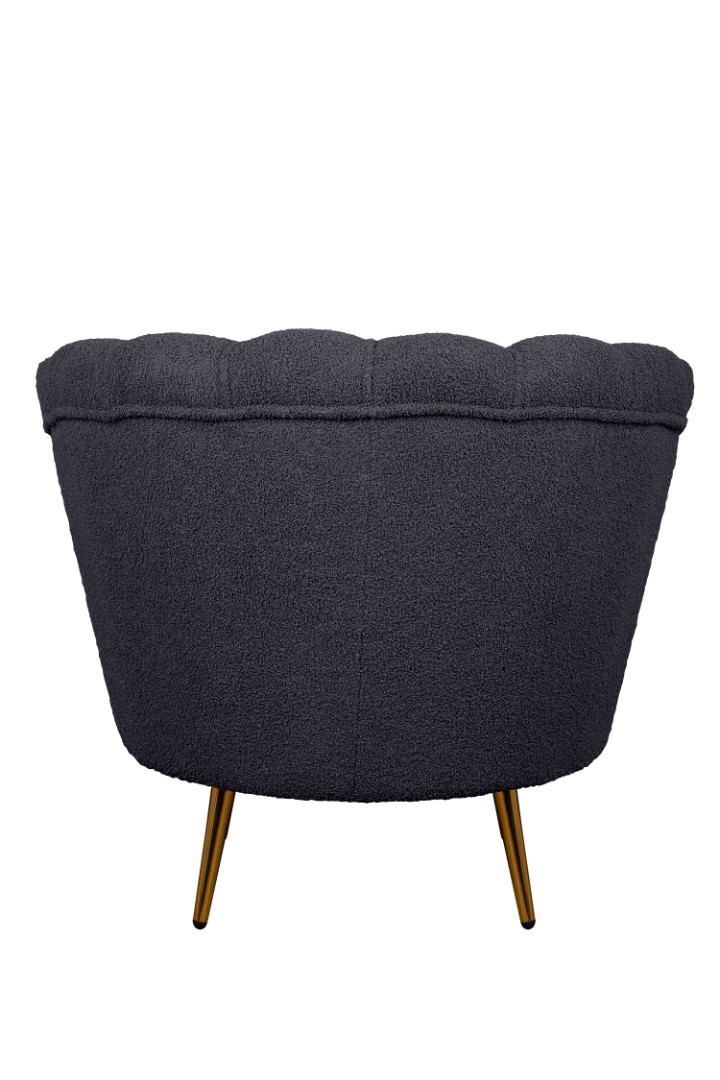 Низкое кресло ракушка Pearl Black Boucle в интернет-магазине в Москве Низкое кресло ракушка Pearl Black Boucle в интернет-магазине