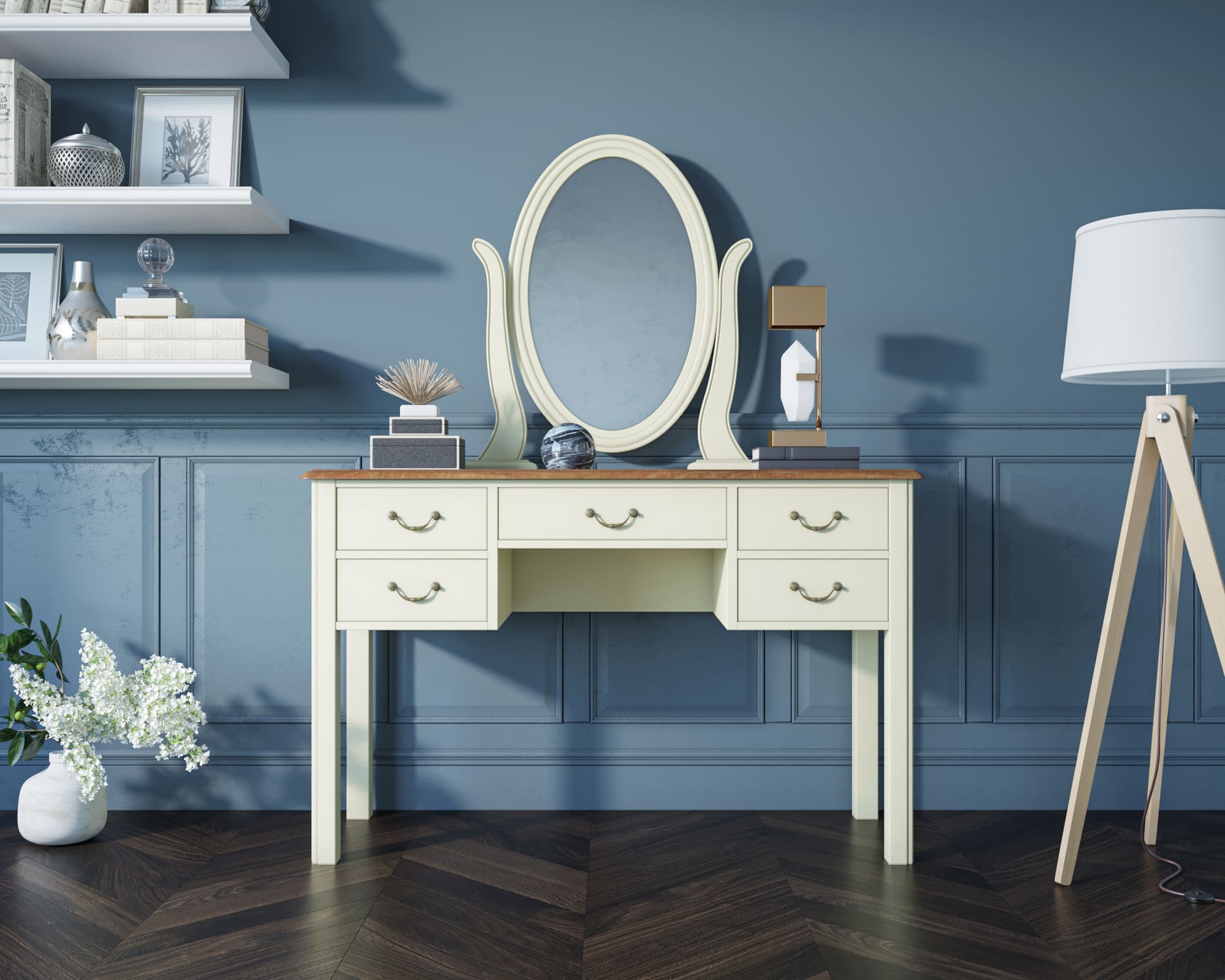 фото Бежевый туалетный стол "Olivia" арт GA2006C