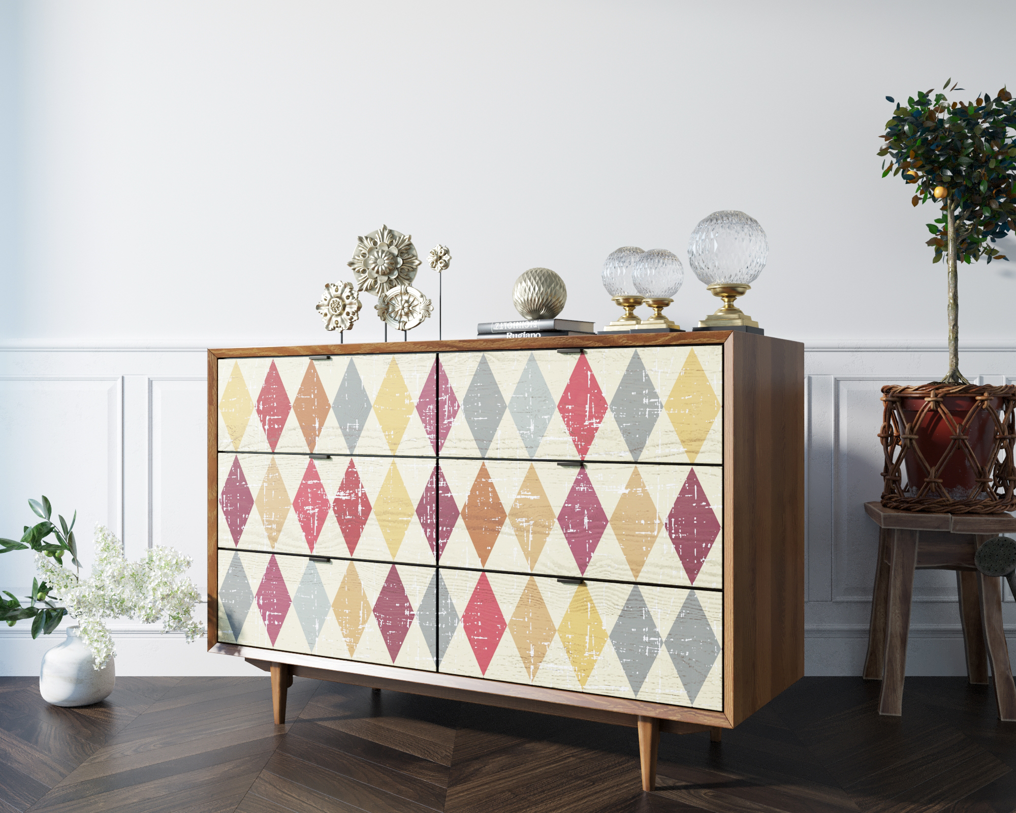 Комод "Bruni print" с шестью ящиками арт BR05P в интернет-магазине в Москве Комод "Bruni print" с шестью ящиками арт BR05P в интернет-магазине