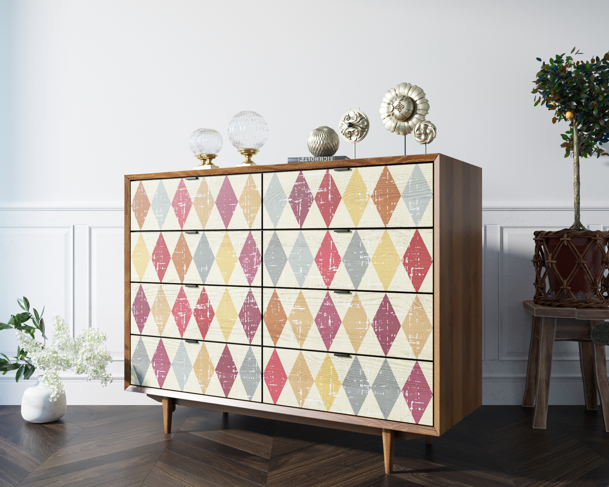 Комод "Bruni print" на восемь ящиков арт BR06P в интернет-магазине