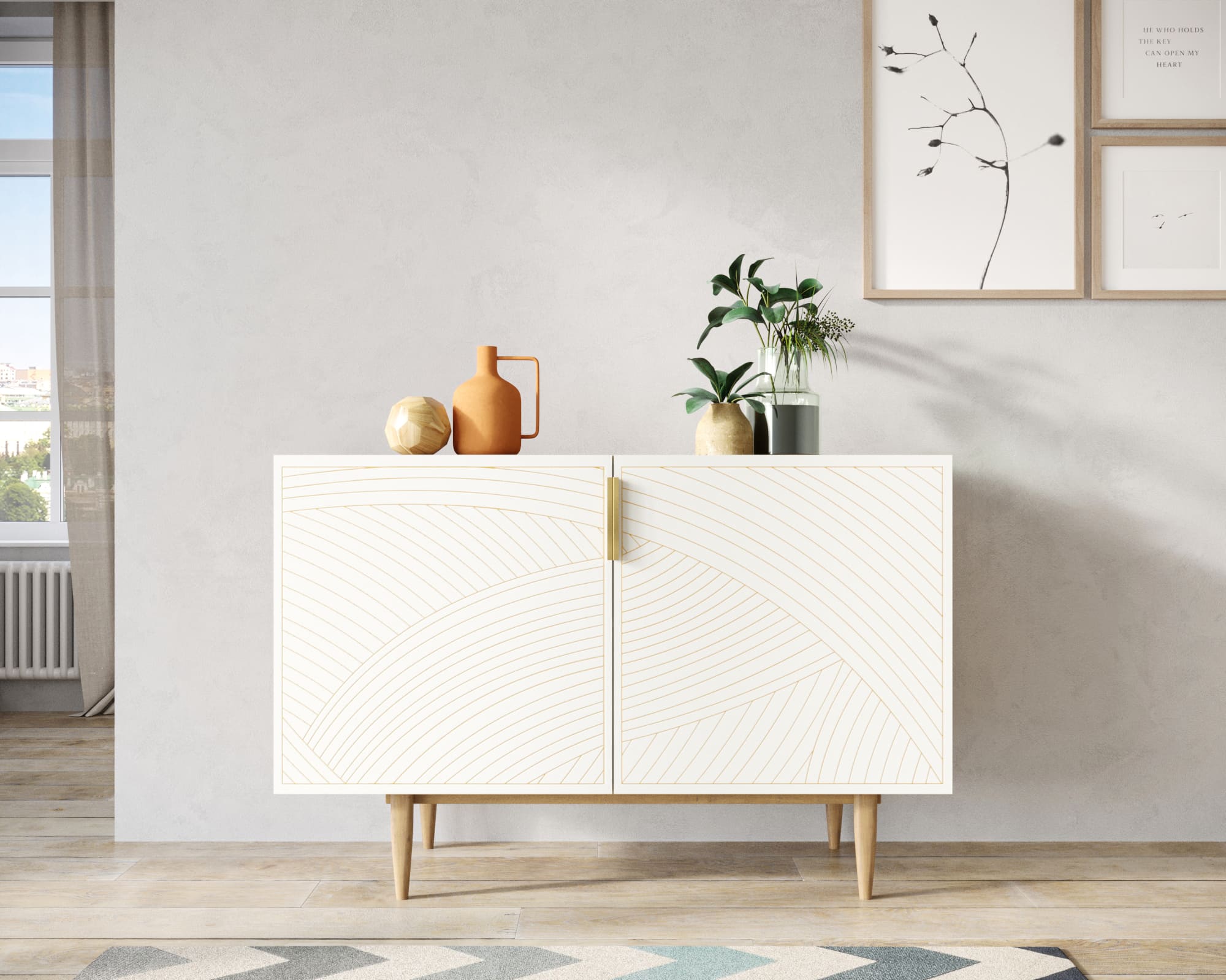 Комод с двумя дверками "Line" LN01/GR1/beige в интернет-магазине