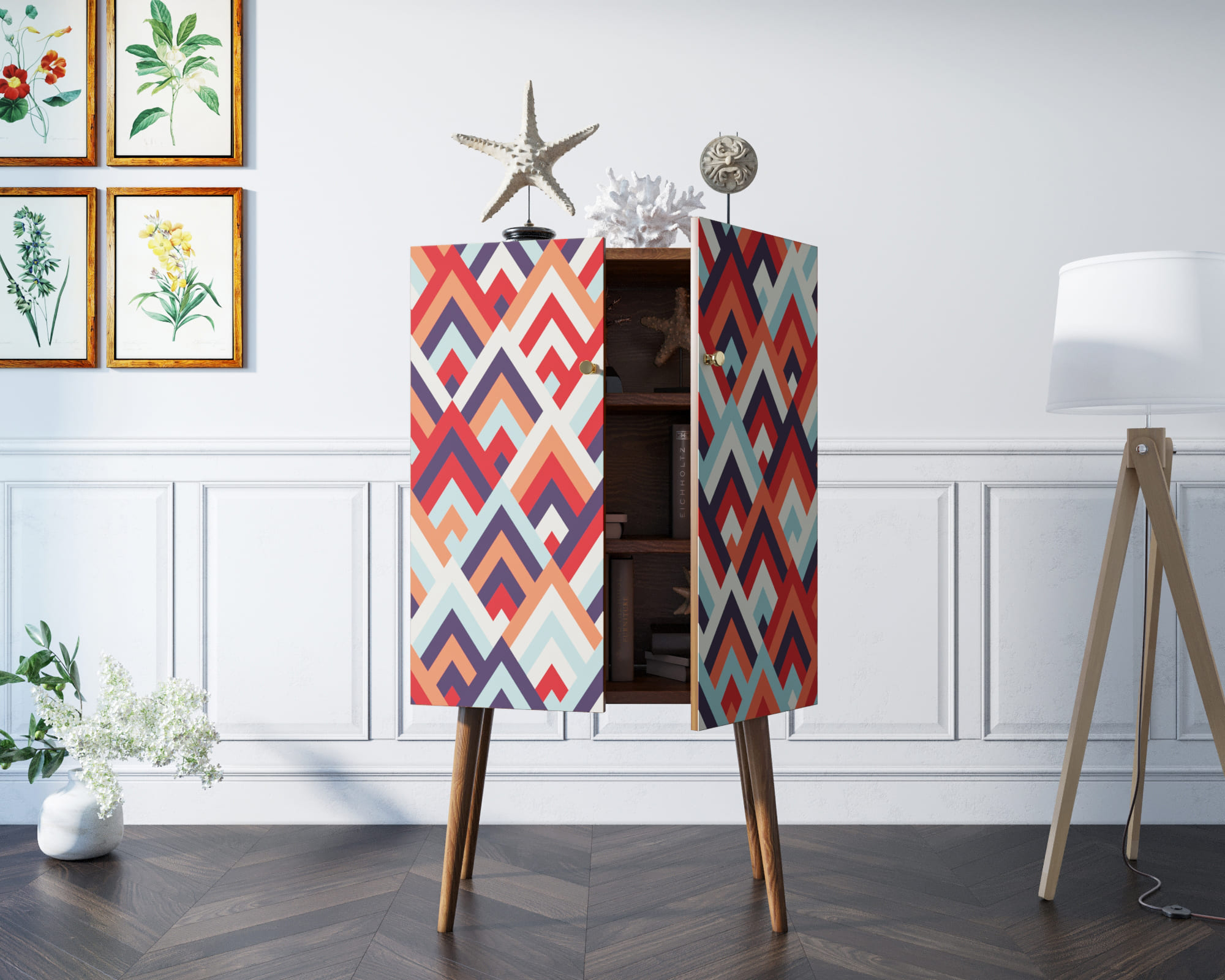 Комод на высоких ножках "Berber" 2 принт арт BB09/Print_02 в интернет-магазине в Москве Комод на высоких ножках "Berber" 2 принт арт BB09/Print_02 в интернет-магазине