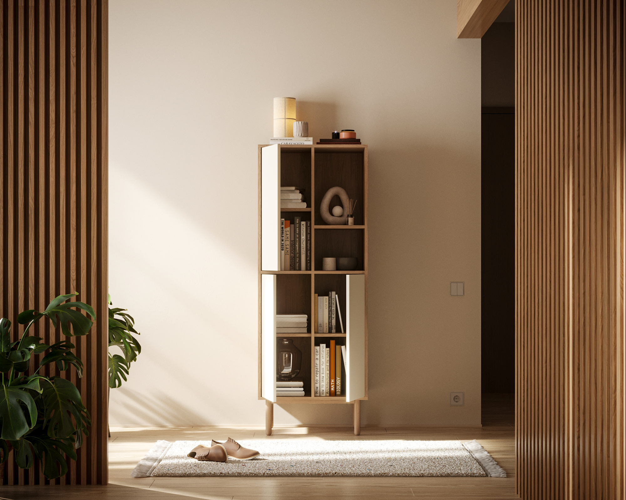 купить Шкаф-стеллаж с дверками "Alice" арт ALC11