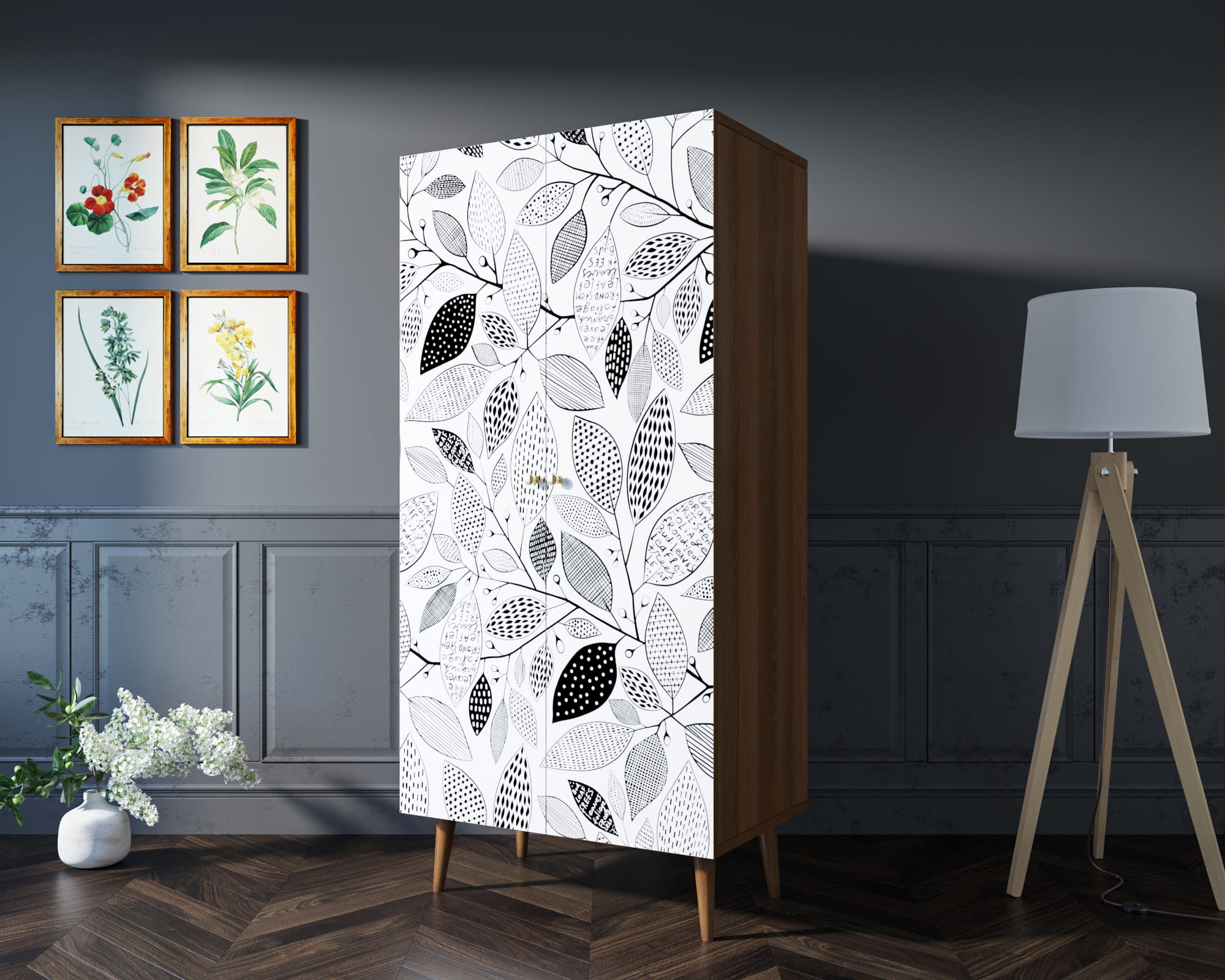 фото Шкаф малый двухстворчатый "Berber" принт 9 арт BB08/Print_09