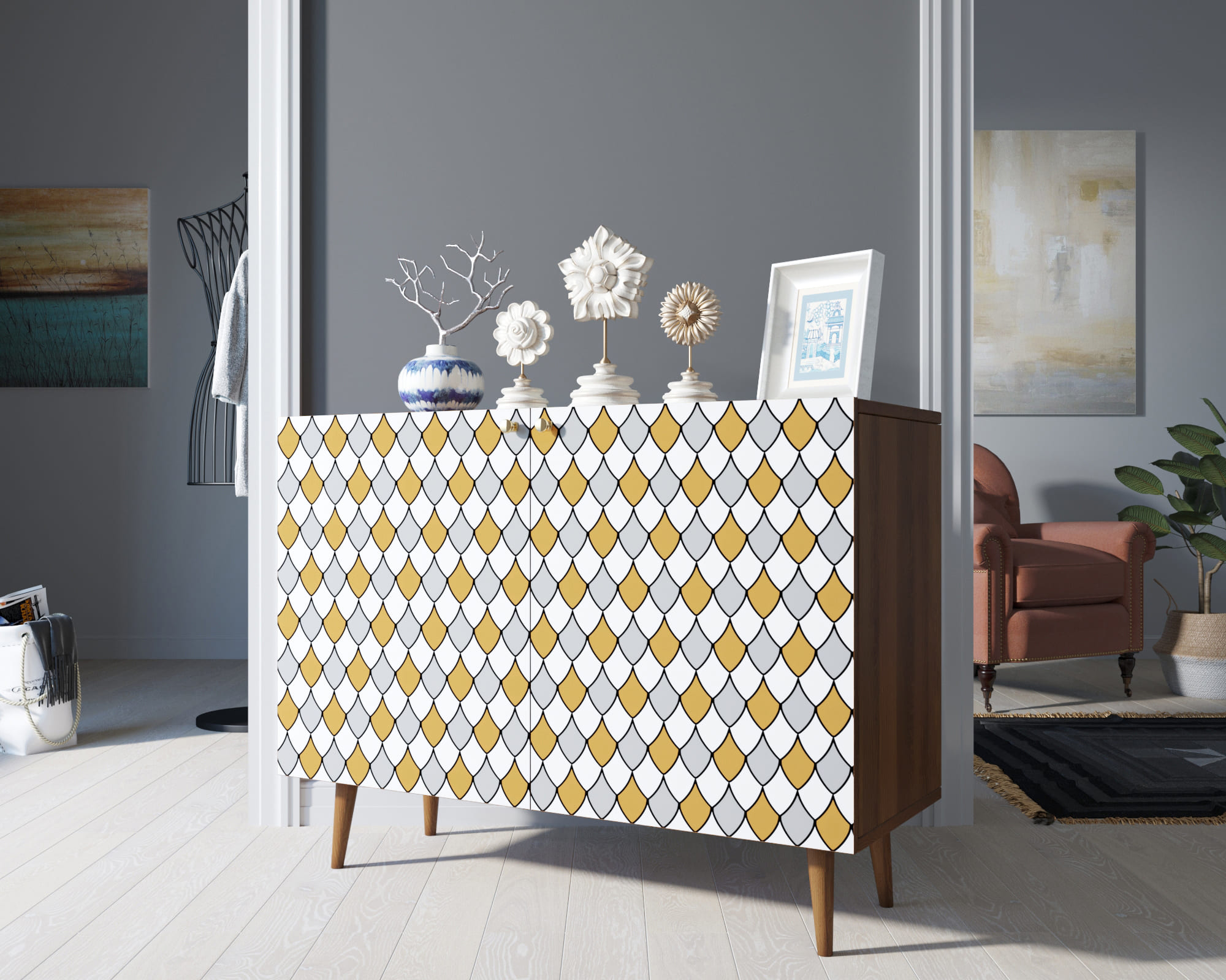 фото Комод "Berber" две дверки 22 принт арт BB04/Print_22