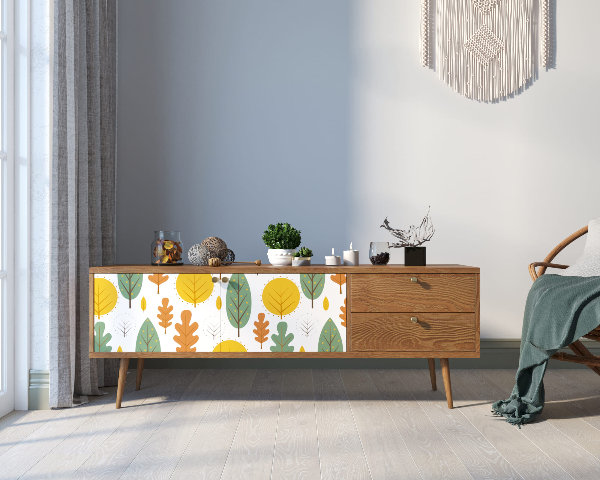 Комод "Berber" два ящика и две дверки 30 принт арт BB27/Print_30 в интернет-магазине