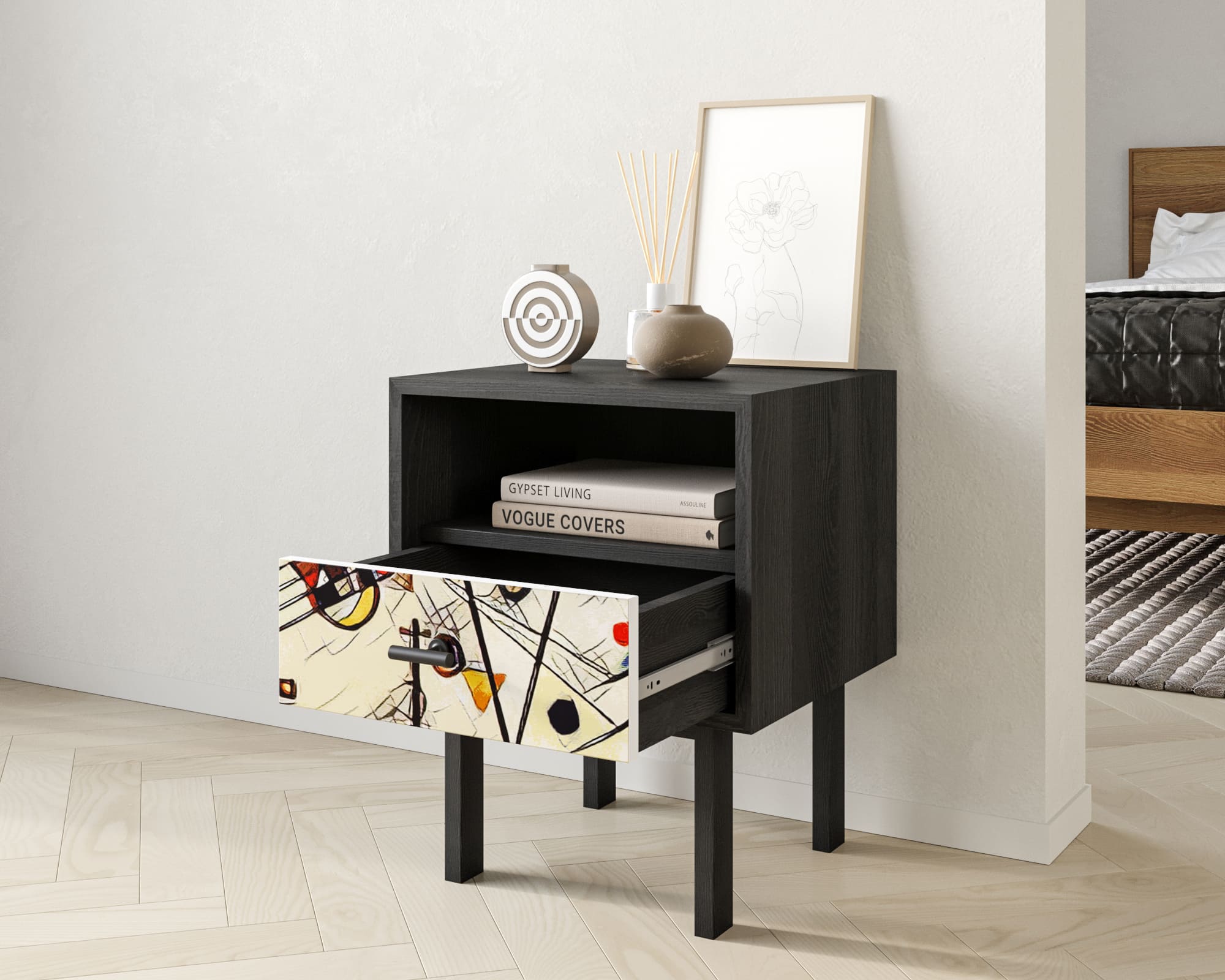 купить Тумбочка с нижним ящиком "Emerson" by Kandinsky арт EM17/Print_01 в Москве купить Тумбочка с нижним ящиком "Emerson" by Kandinsky арт EM17/Print_01