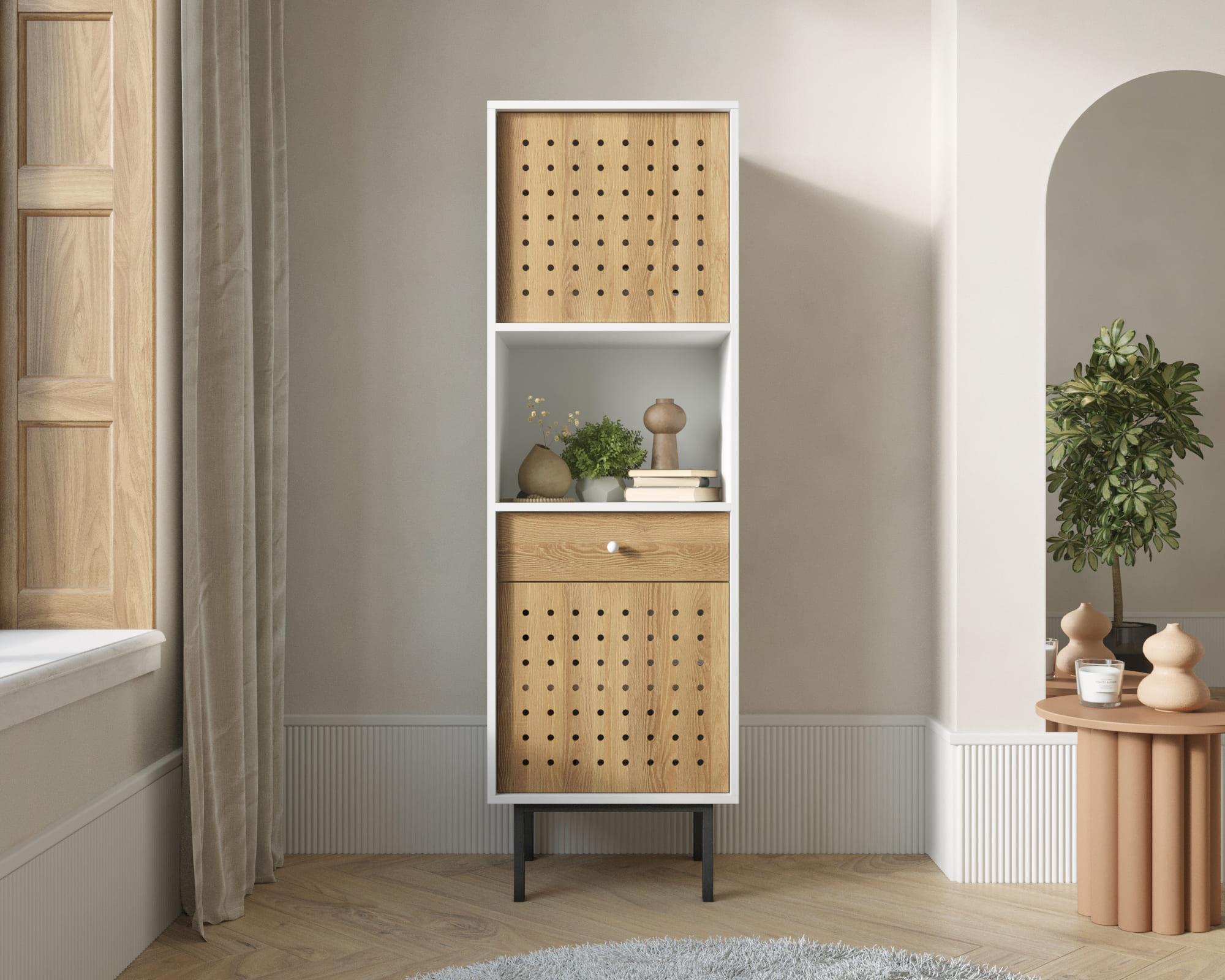 Стеллаж с ящиком и дверкой KOTO арт KT24 в интернет-магазине