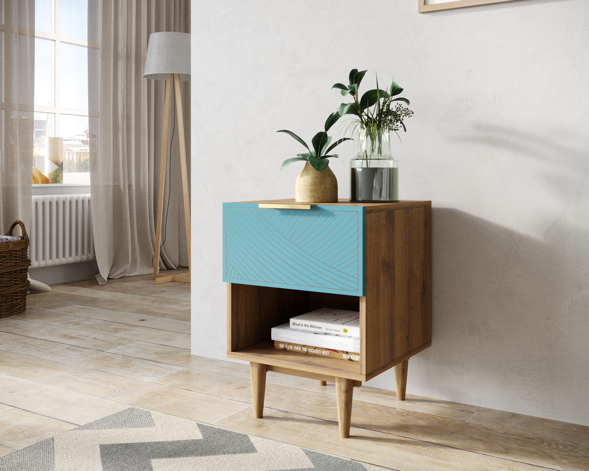 заказать Тумбочка с верхним ящиком "Line" LN10/GR1/blue в Москве заказать Тумбочка с верхним ящиком "Line" LN10/GR1/blue