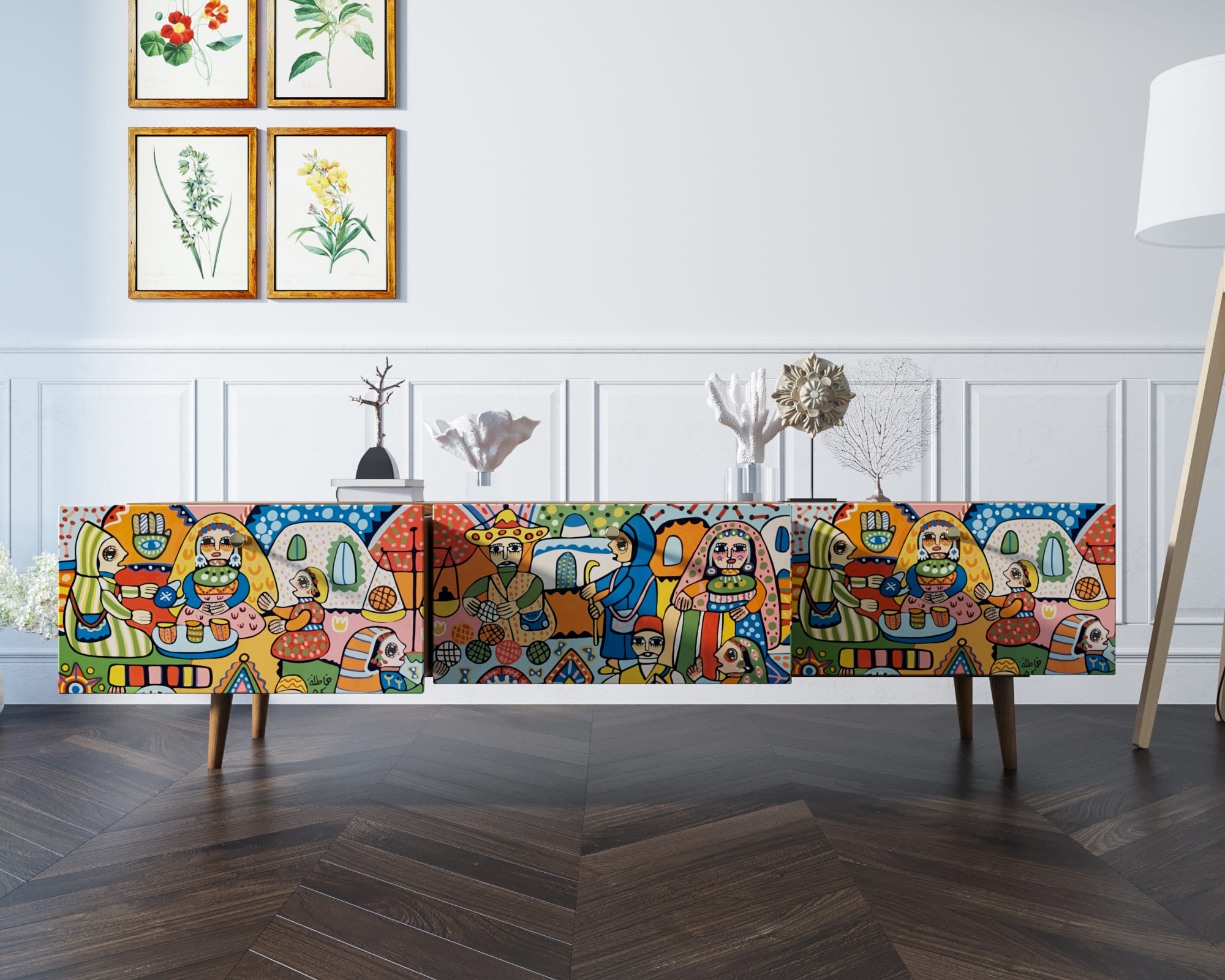 Комод "Berber" с ящиками низкий под TV принт 1 арт BB19/Print_01 в интернет-магазине в Москве Комод "Berber" с ящиками низкий под TV принт 1 арт BB19/Print_01 в интернет-магазине