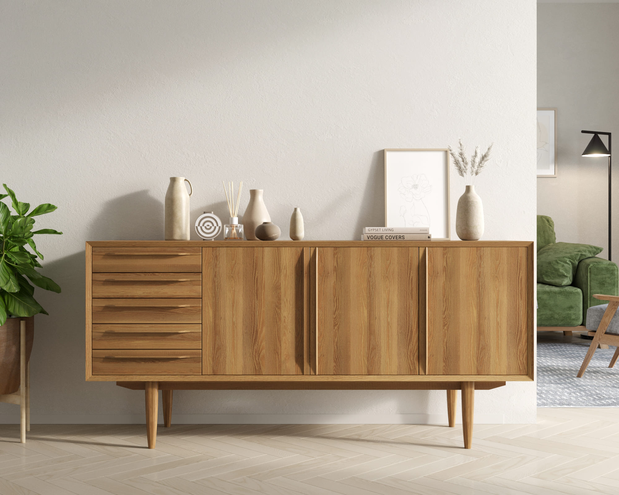 заказать Комод "Bruni" три дверки арт BR04