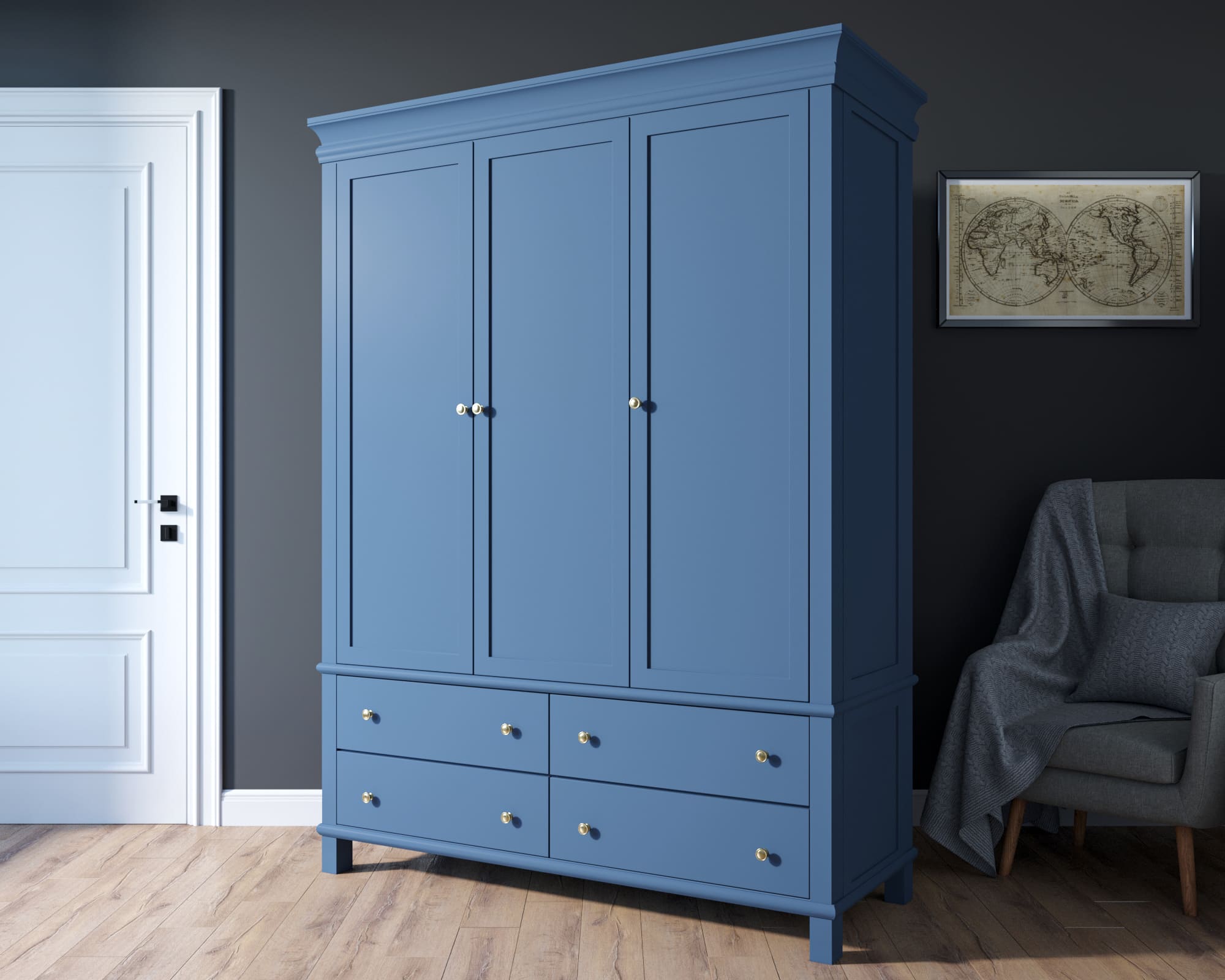 заказать Шкаф трехстворчатый в стиле Кантри "Jules Verne" арт JV27/3ETGB в Москве заказать Шкаф трехстворчатый в стиле Кантри "Jules Verne" арт JV27/3ETGB