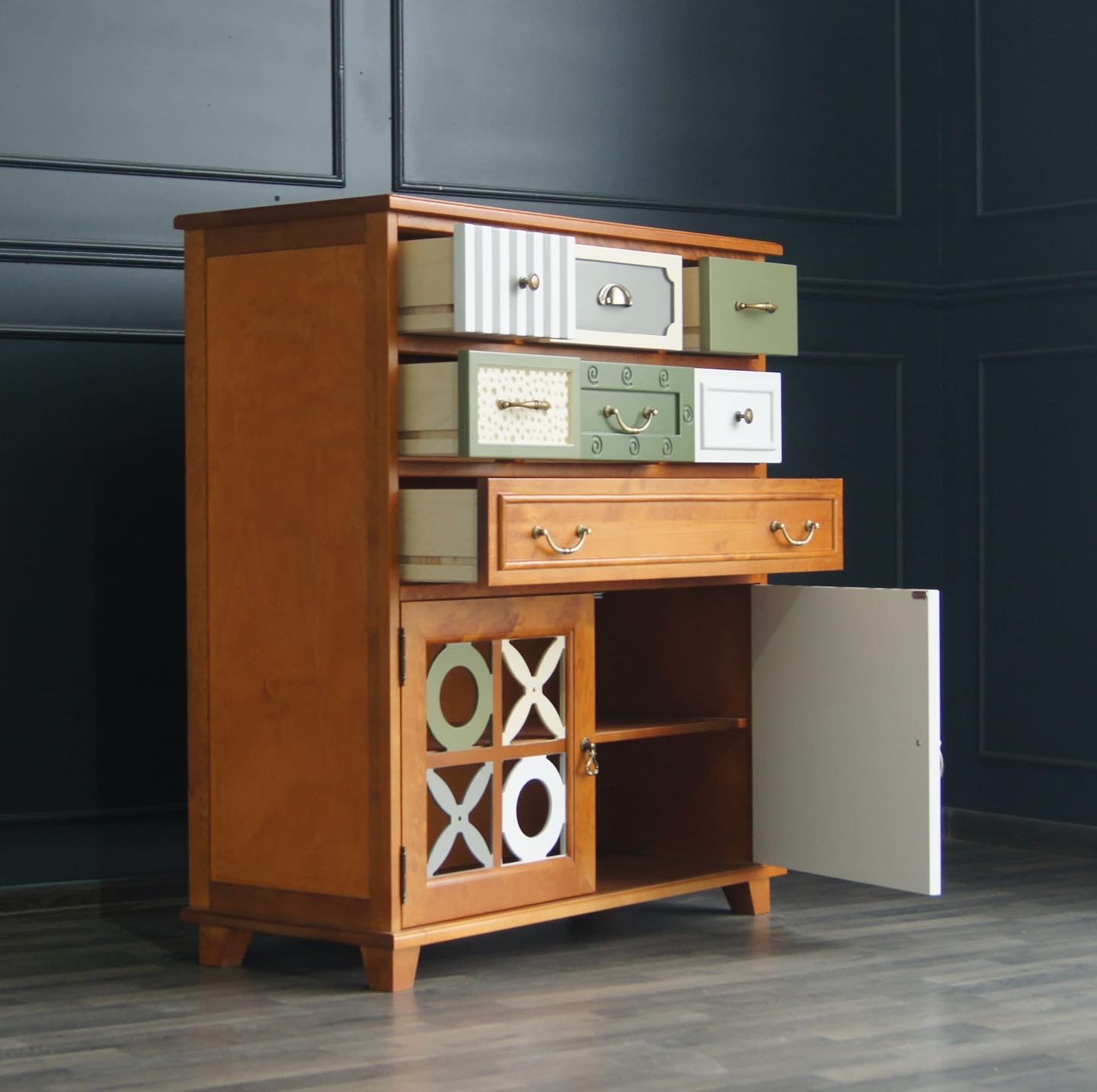 Вертикальный комод Gouache Green (7 ящиков) арт G20017GR в интернет-магазине