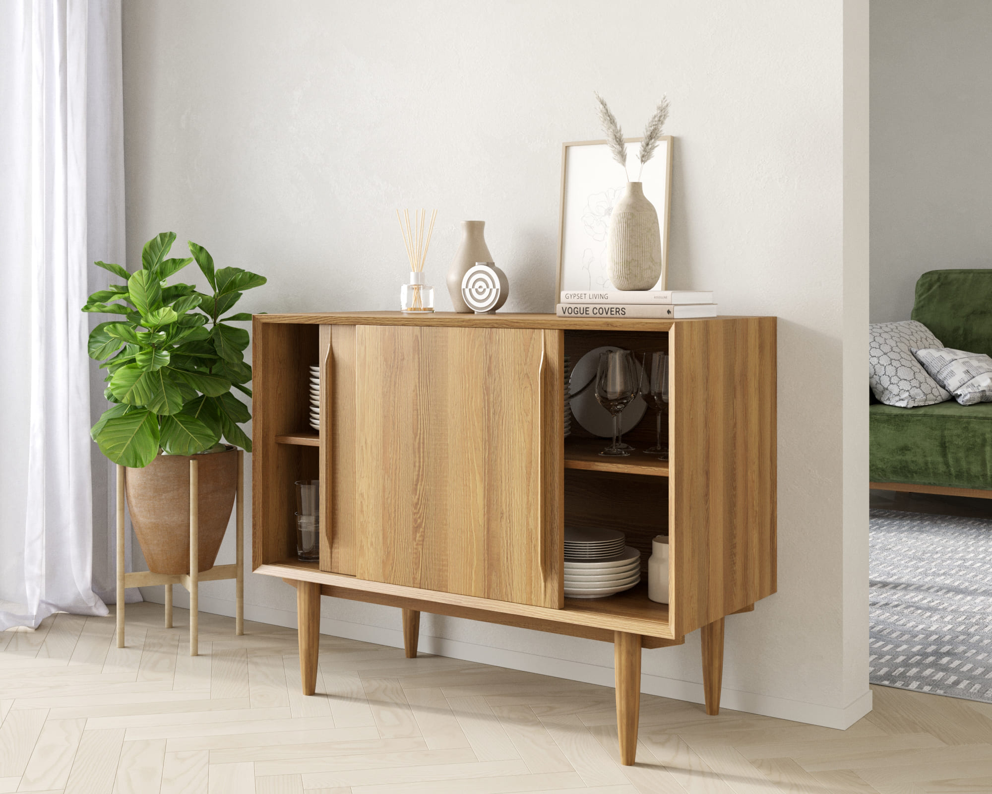 купить Комод в Скандинавском стиле "Bruni" две дверки арт BR25