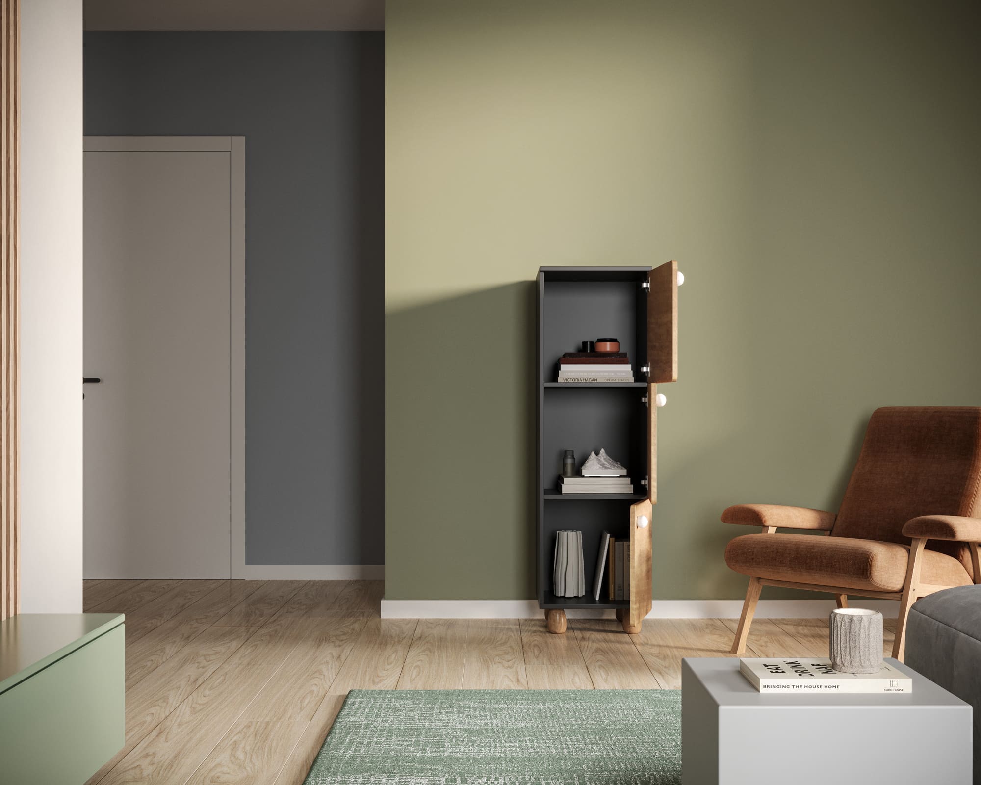 купить Узкий шкаф с тремя дверками "Split" SP20