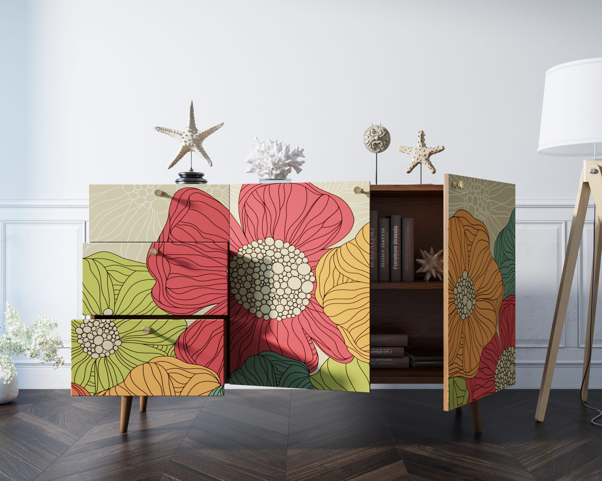 Комод "Berber" с двумя дверками и ящиками принт 5 арт BB17/Print_05 в интернет-магазине