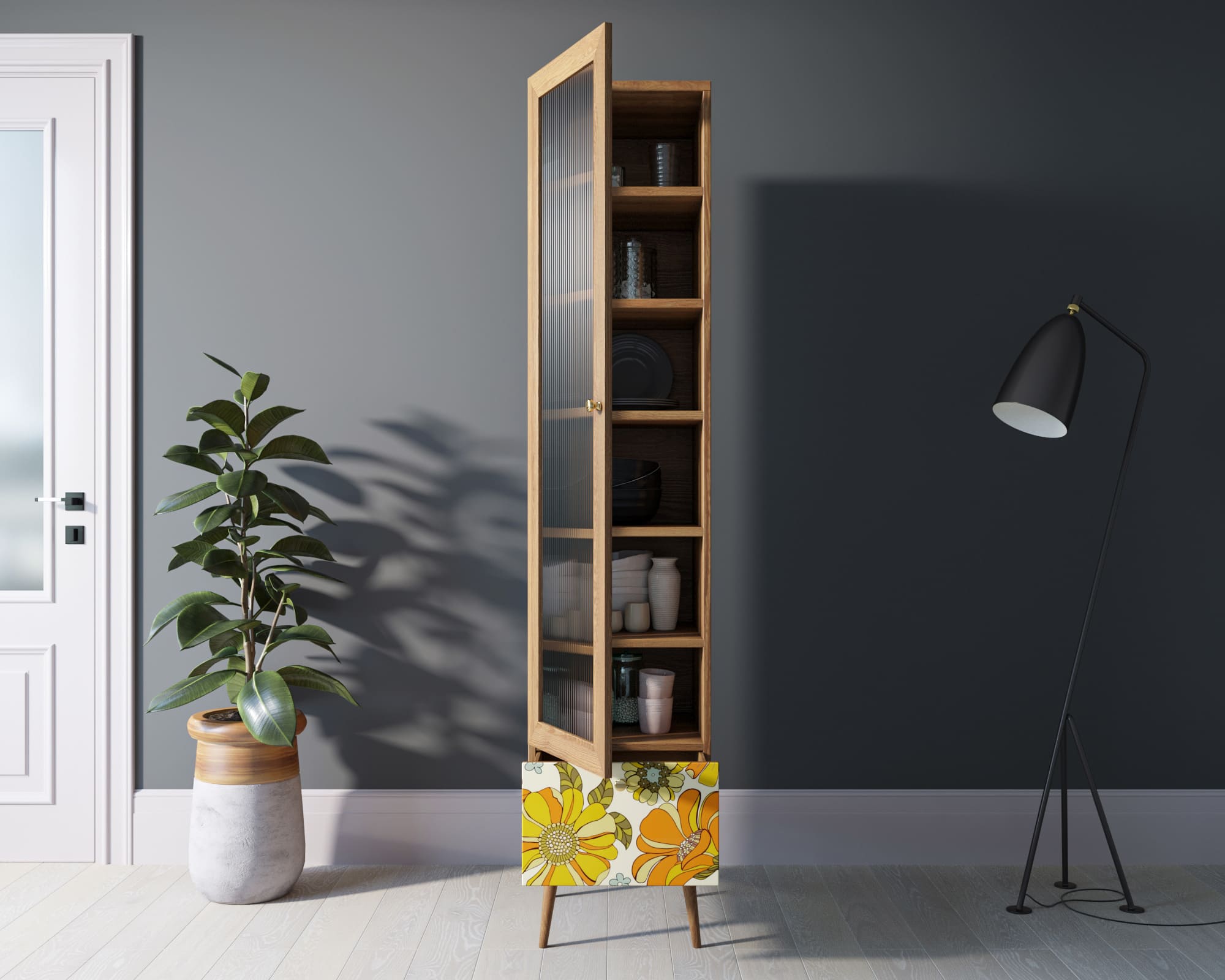 купить Буфет "Berber" одностворчатый с ящиком принт 47 арт BB48/Print_47