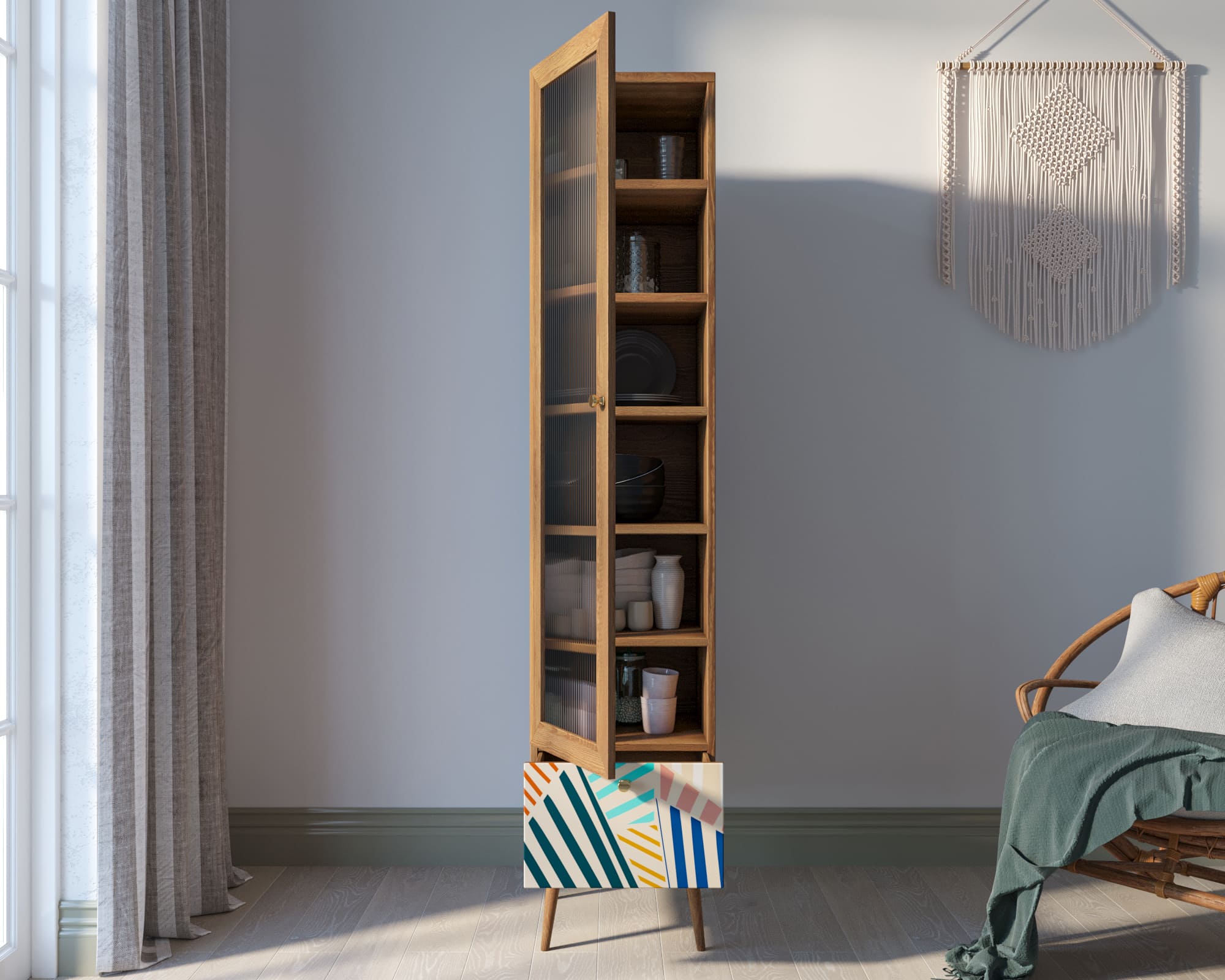 купить Буфет "Berber" одностворчатый с ящиком принт 42 арт BB48/Print_42 в Москве купить Буфет "Berber" одностворчатый с ящиком принт 42 арт BB48/Print_42