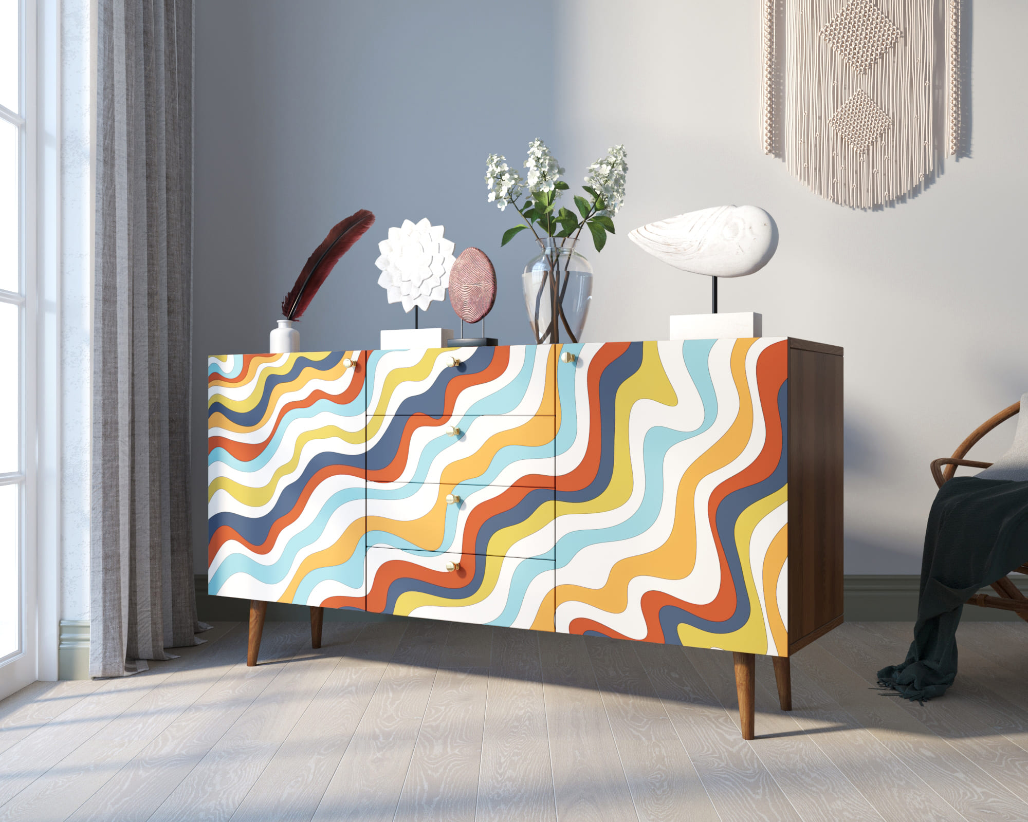 фото Комод "Berber" с ящиками принт 21 арт BB14/Print_21