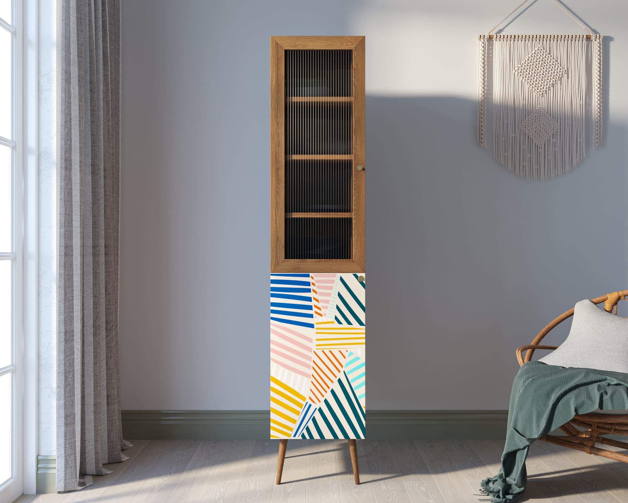 Буфет "Berber" узкий принт 42 арт BB39/Print_42 в интернет-магазине