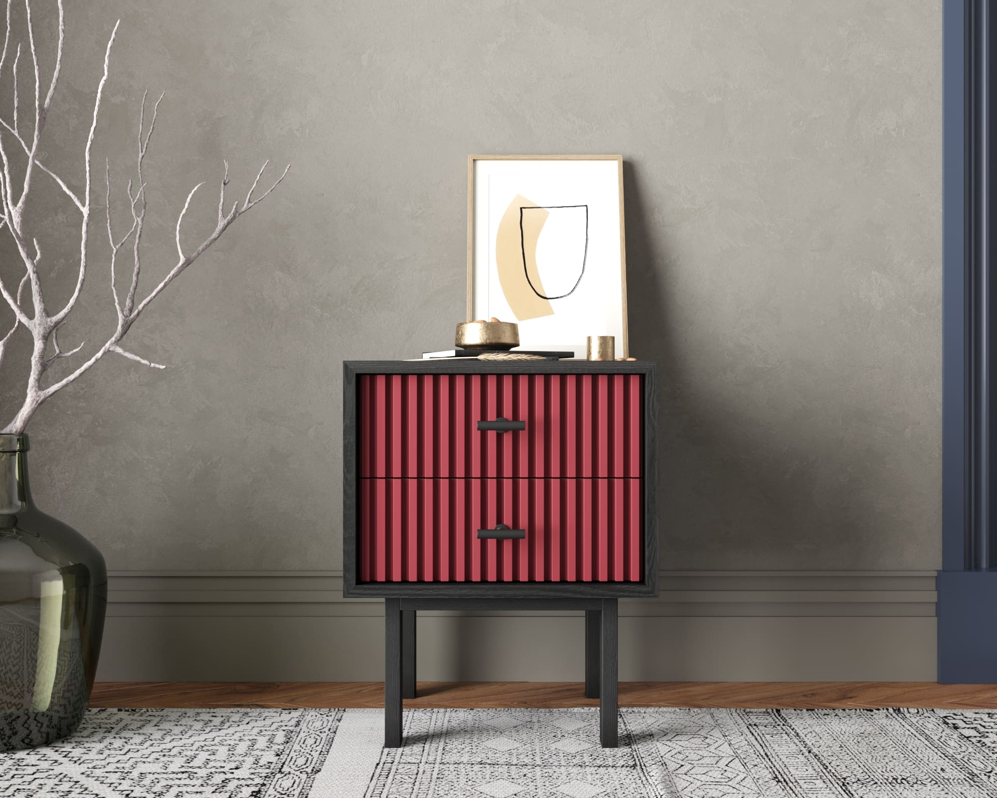 Тумбочка с двумя ящиками "Emerson" арт EM16/red/L в интернет-магазине в Москве Тумбочка с двумя ящиками "Emerson" арт EM16/red/L в интернет-магазине