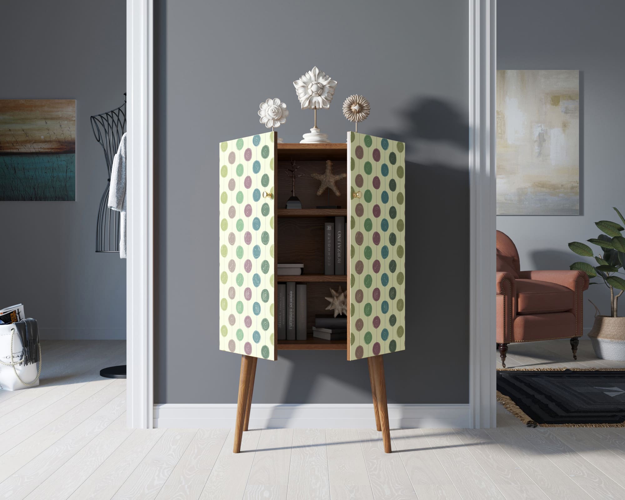 Комод на высоких ножках "Berber" 24 принт арт BB09/Print_24 в интернет-магазине