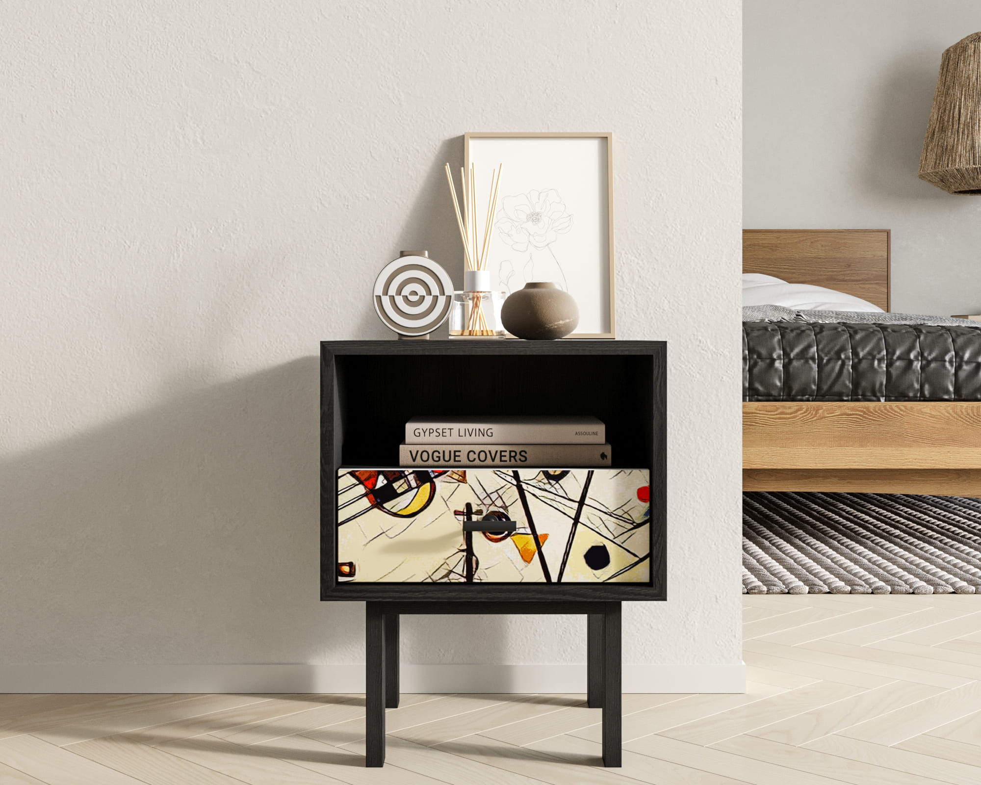 Тумбочка с нижним ящиком "Emerson" by Kandinsky арт EM17/Print_01 в интернет-магазине в Москве Тумбочка с нижним ящиком "Emerson" by Kandinsky арт EM17/Print_01 в интернет-магазине