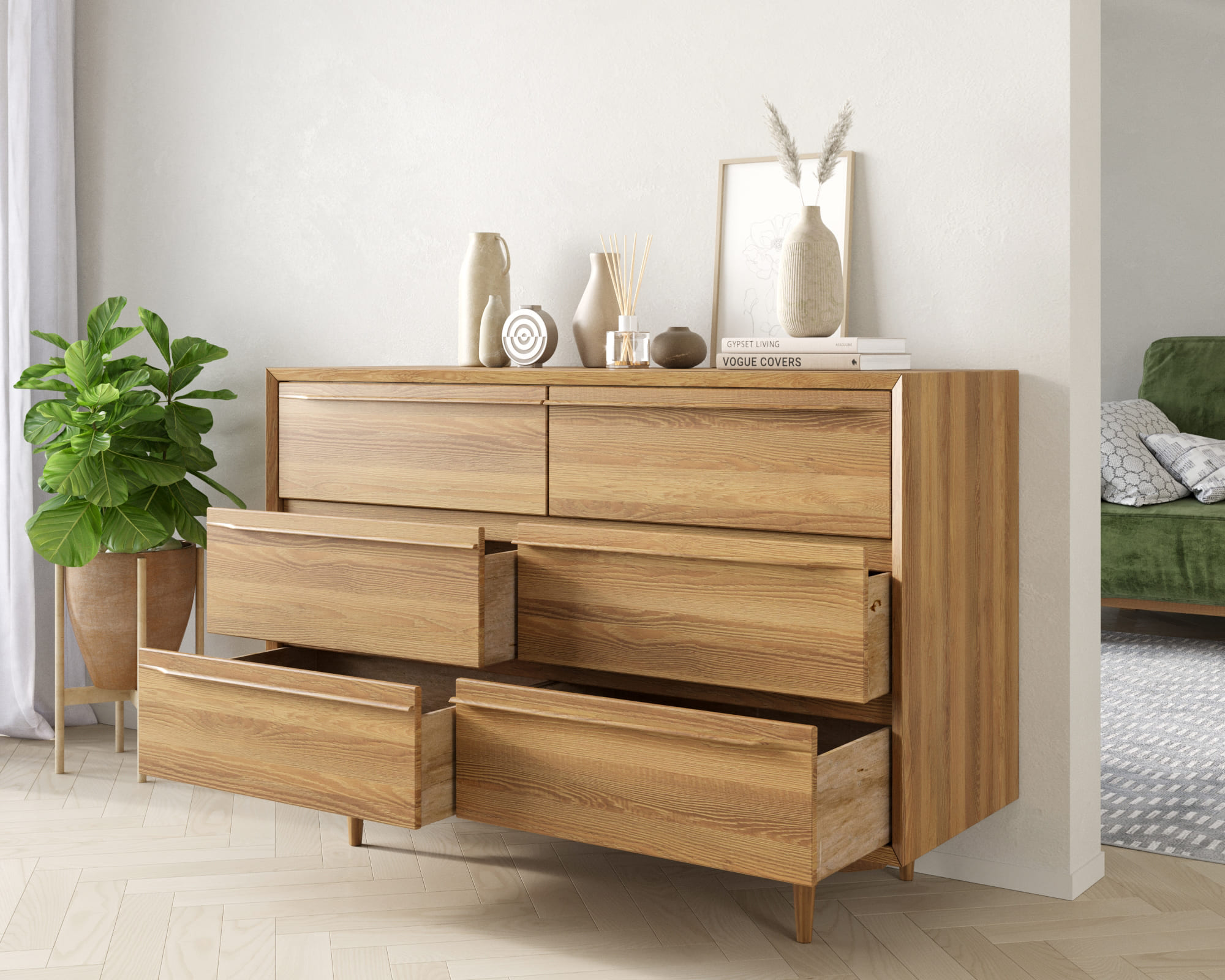 купить Комод "Bruni" с шестью ящиками арт BR05