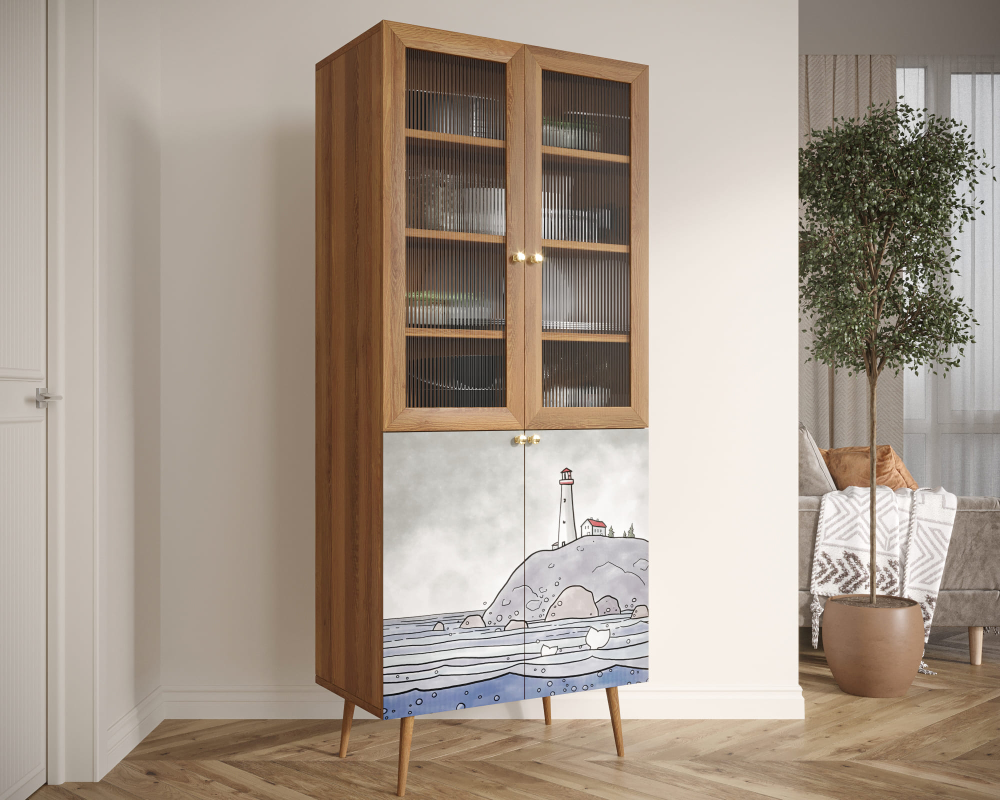 заказать Буфет "Berber" малый арт BB30/Print_51 в Москве заказать Буфет "Berber" малый арт BB30/Print_51