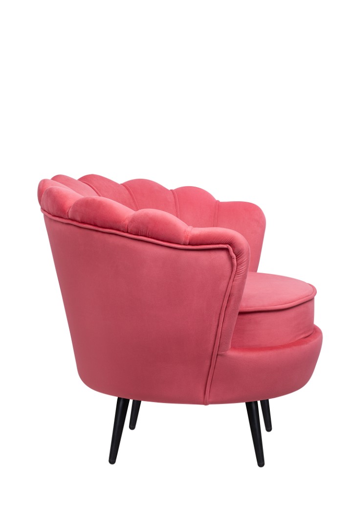 заказать Низкое кресло ракушка Pearl Karmin на черных ножках