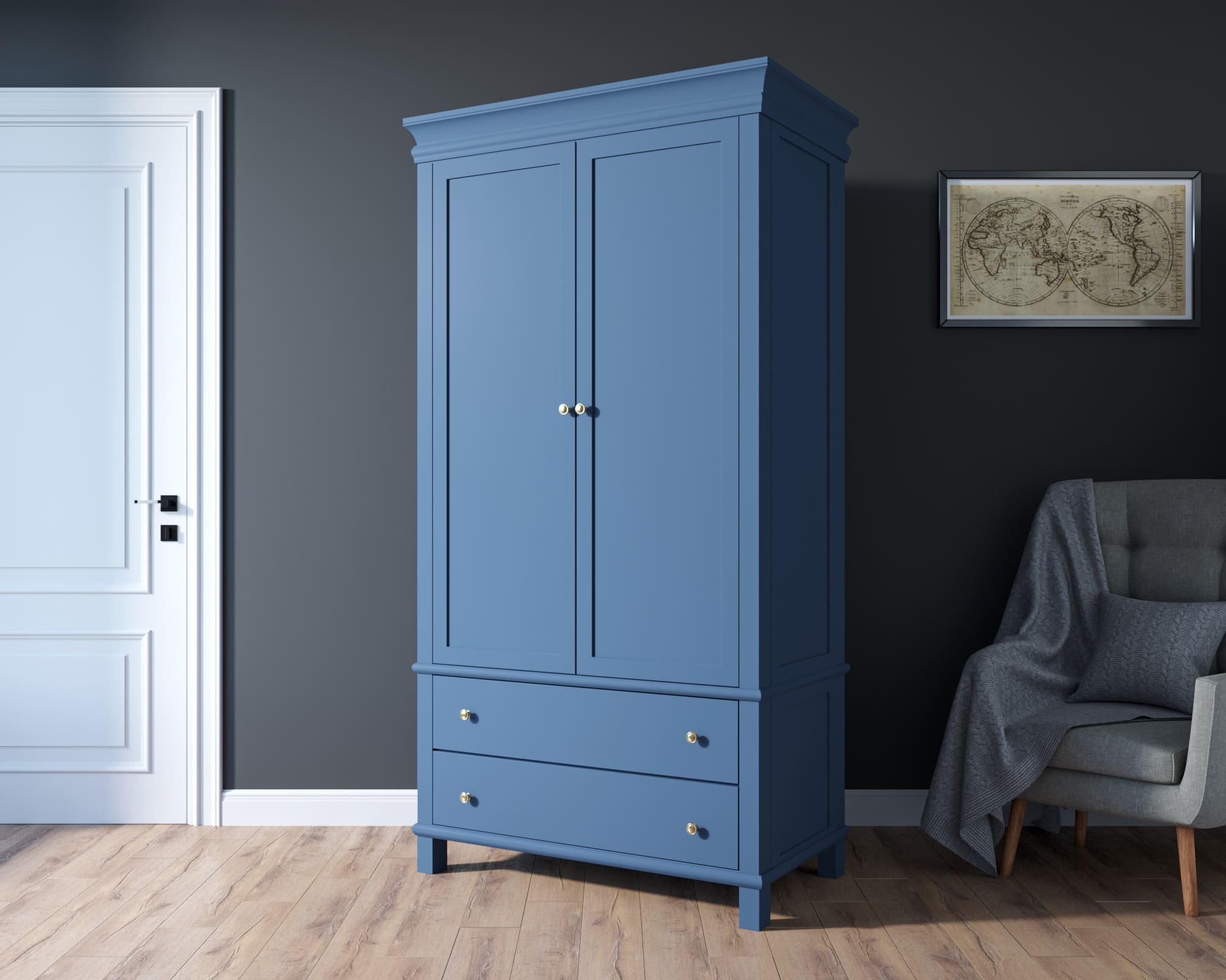 заказать Шкаф двухстворчатый в стиле Кантри "Jules Verne" арт JV27ETGB